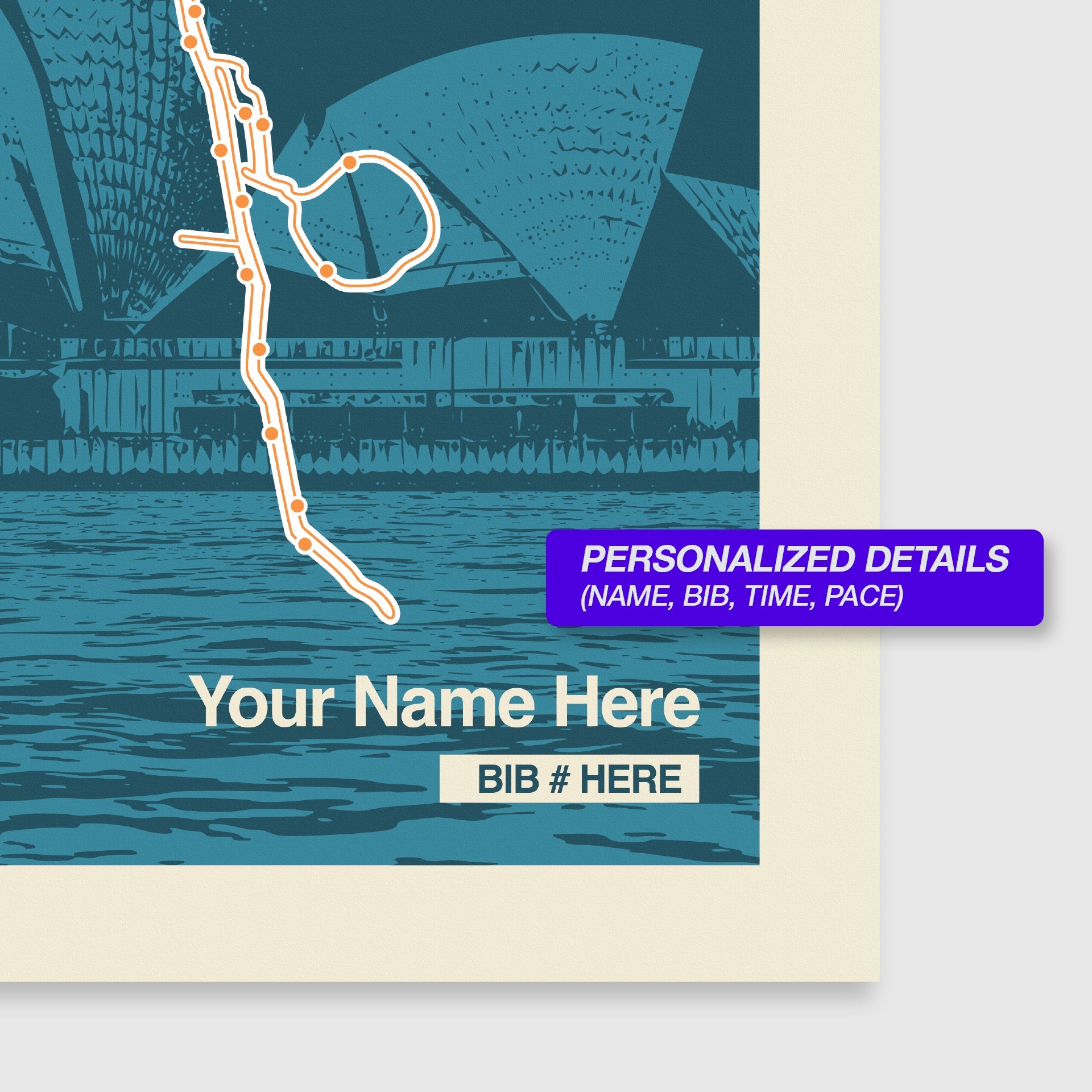 Sydney Marathon Personalized Race Print