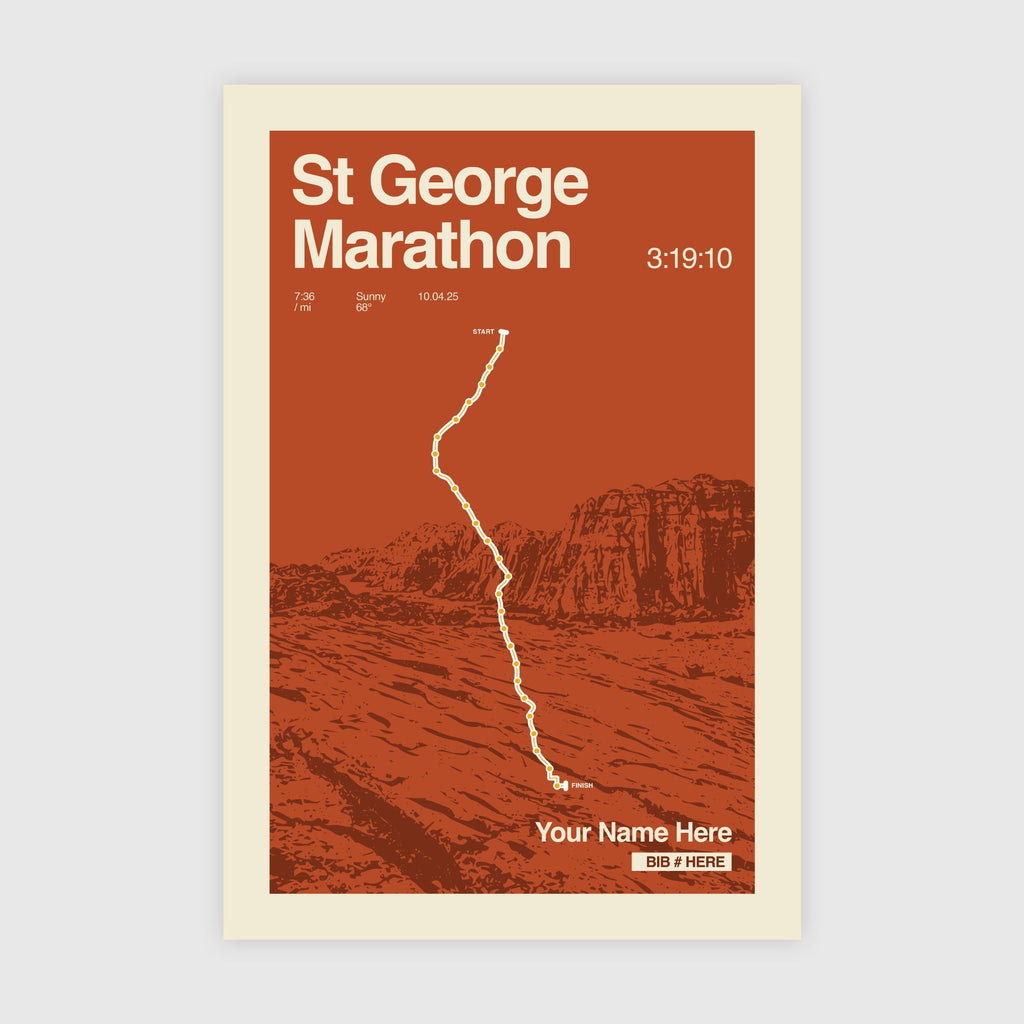 St. George Marathon Personalized Race Print
