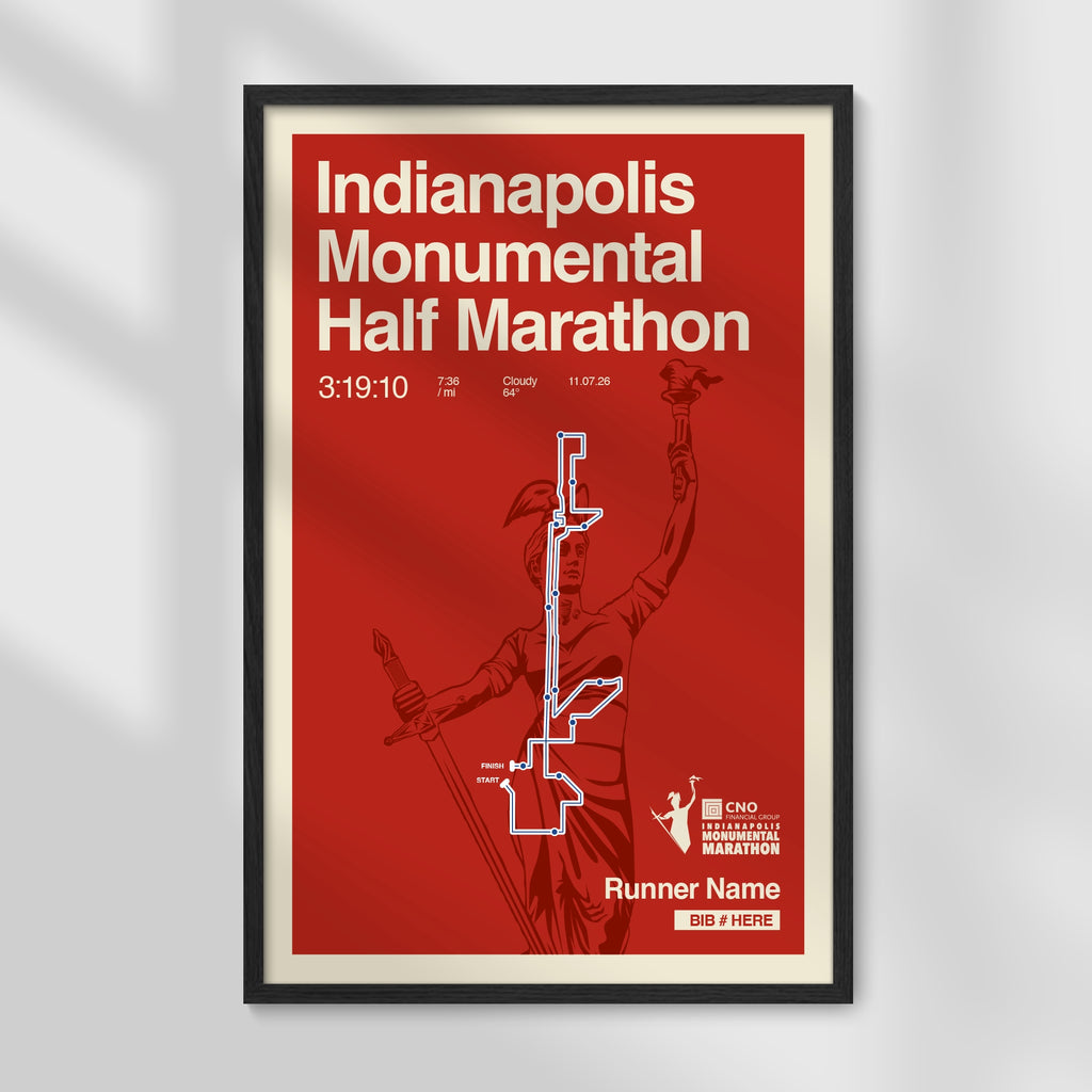 Indianapolis Monumental Marathon Personalized Race Print