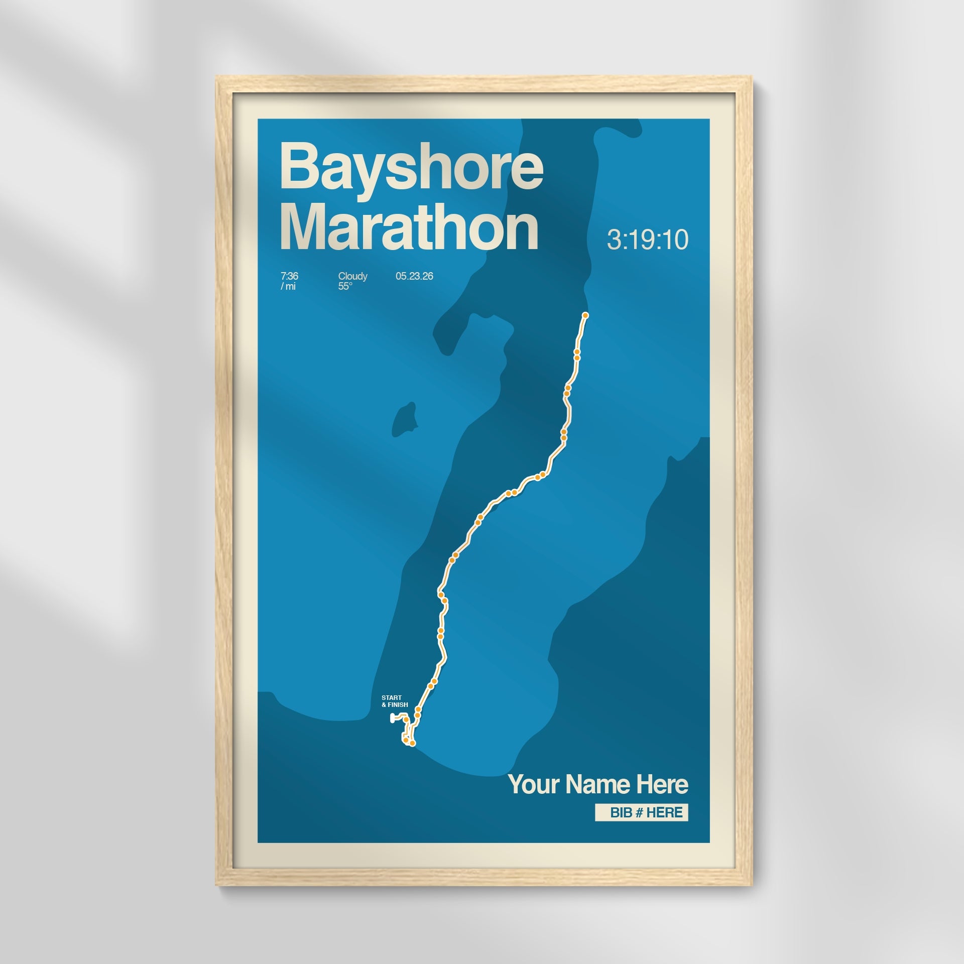 Bayshore Marathon Personalized Race Print