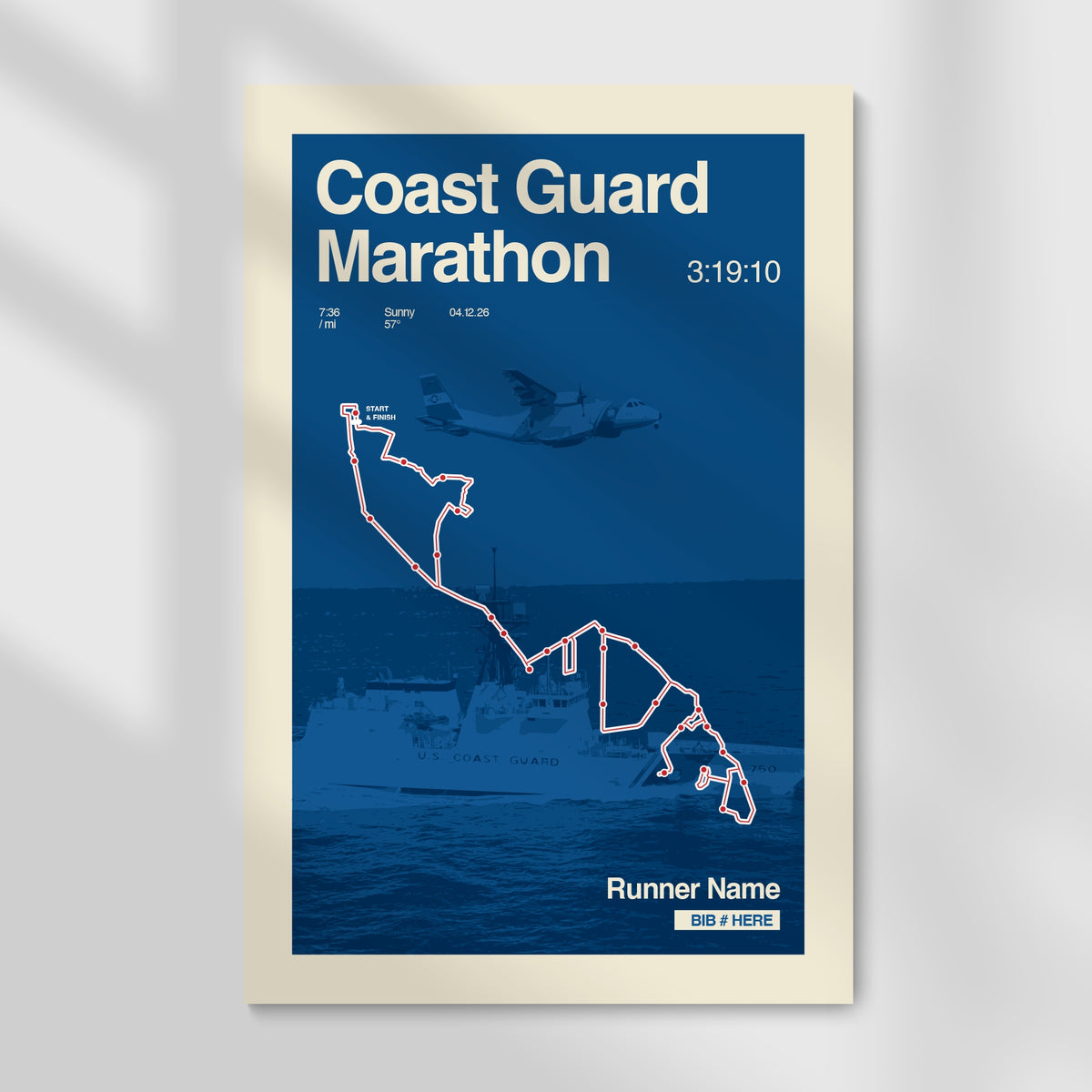 Coast Guard Marathon Personalized Race Print