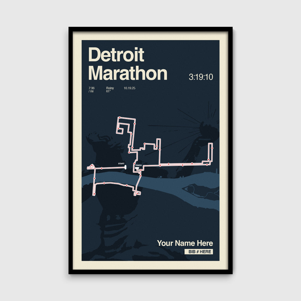 Detroit Marathon Personalized Race Print