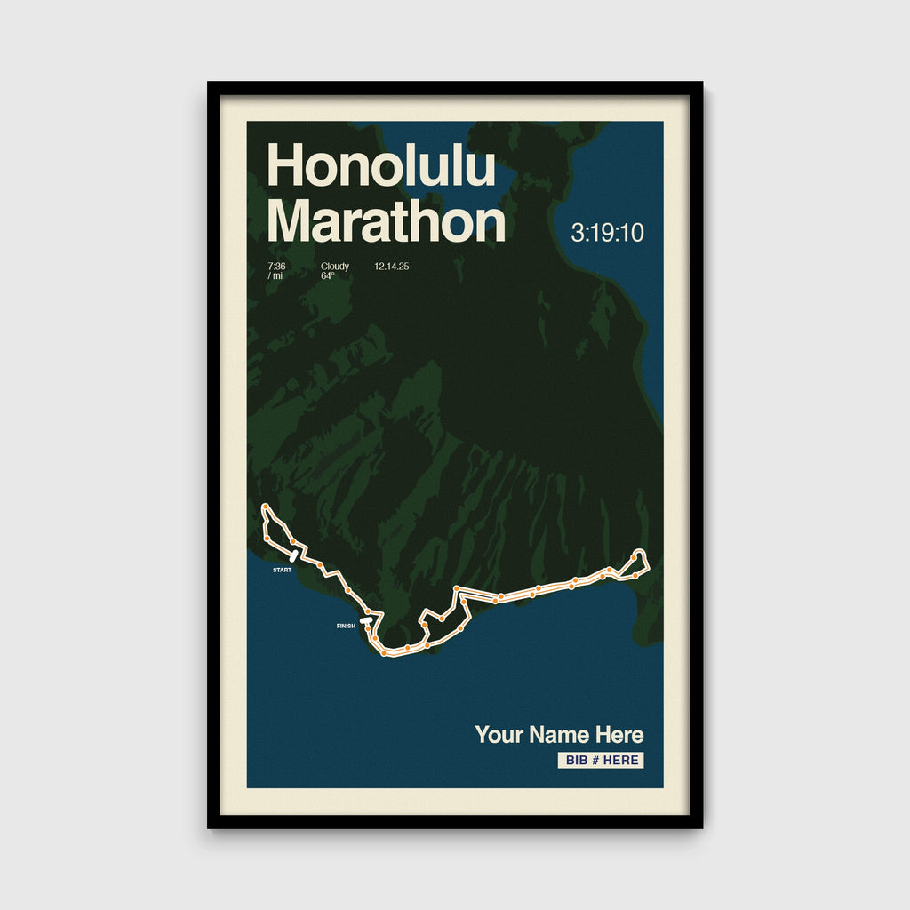 Honolulu Marathon Personalized Race Poster