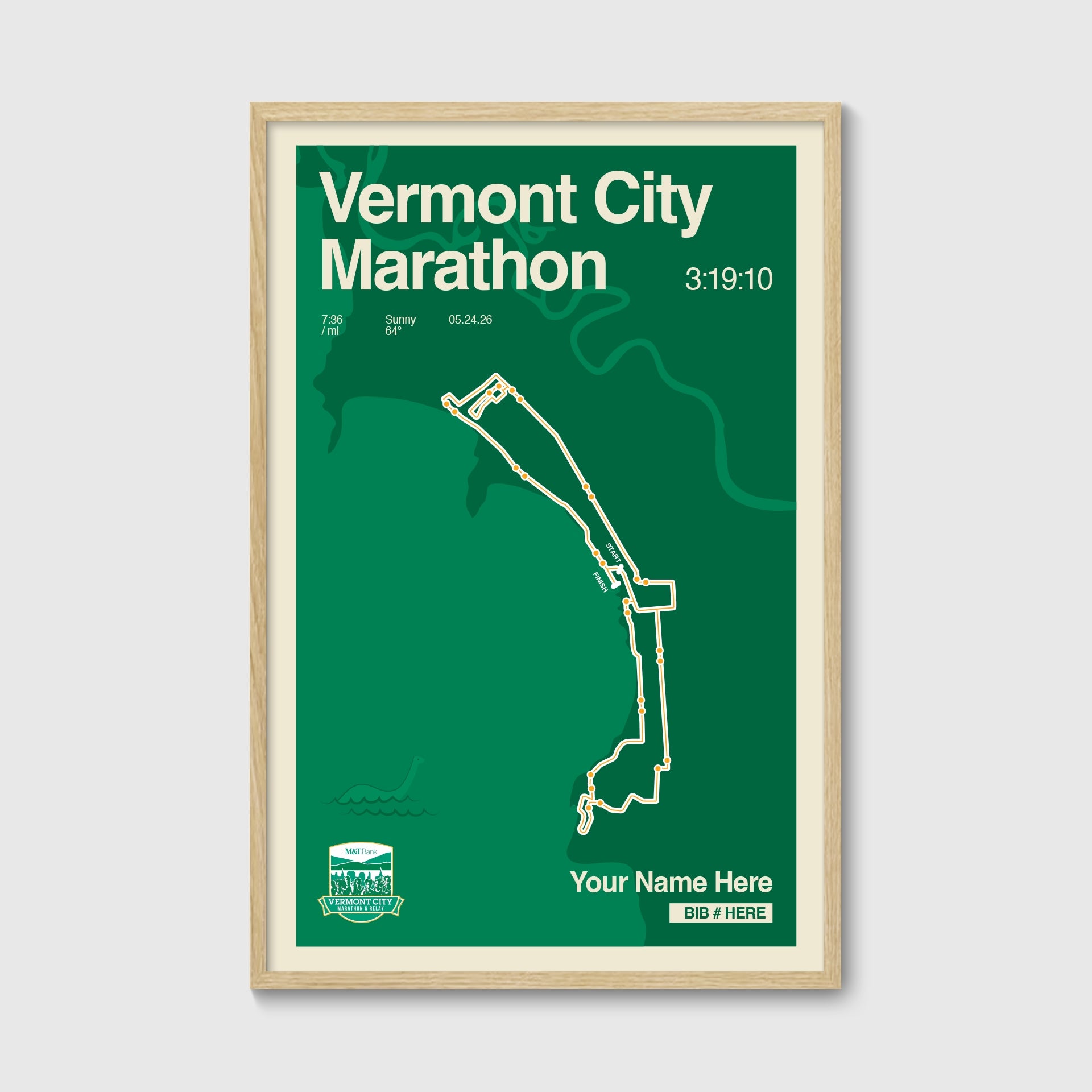Personalized Vermont City Marathon Poster
