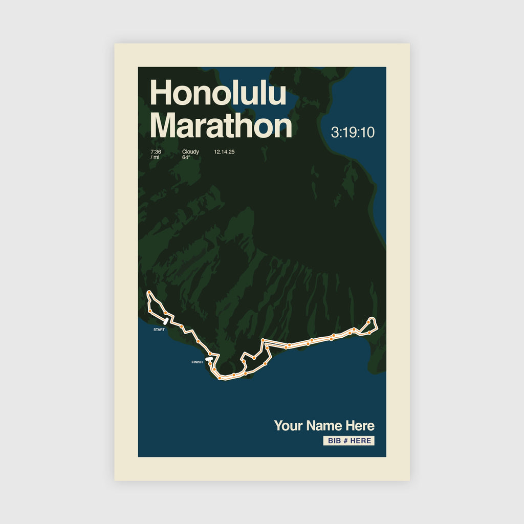 Honolulu Marathon Personalized Race Poster