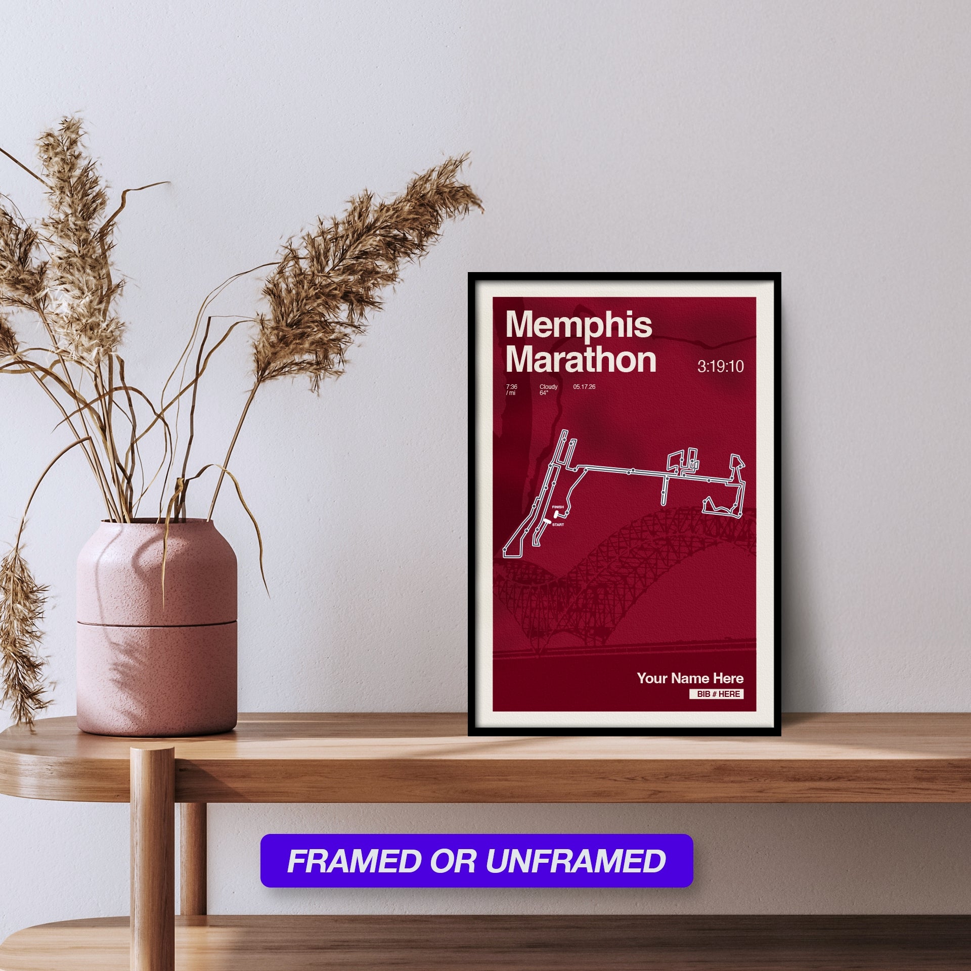Memphis Marathon Personalized Race Print