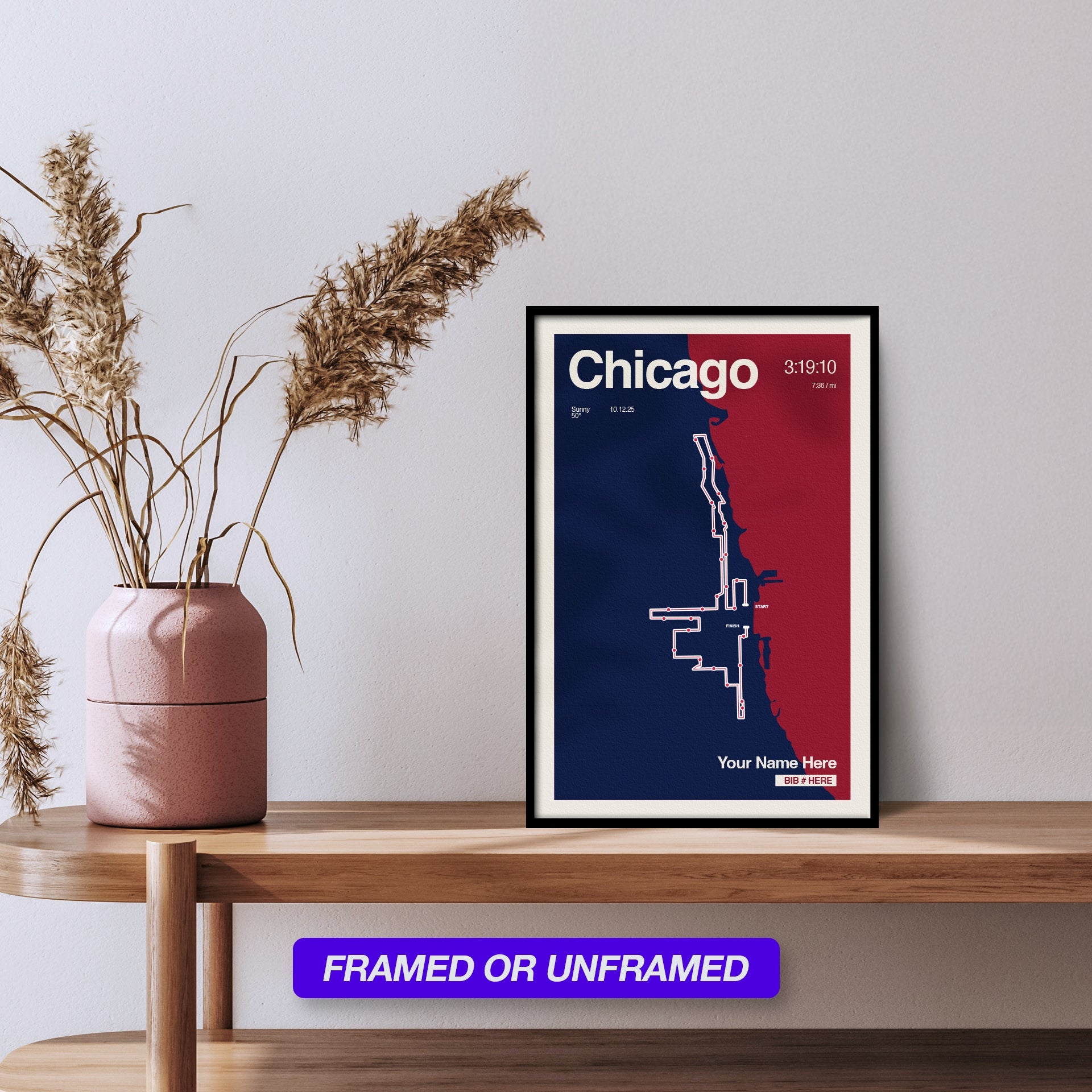 Personalized Chicago Race Print