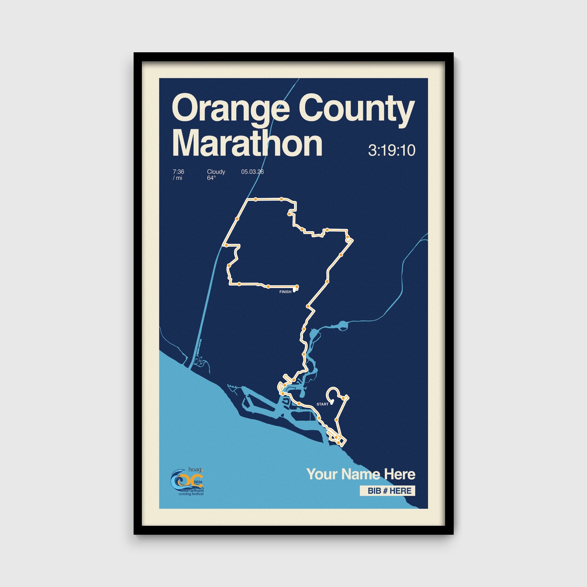 Orange County Marathon Personalized Race Print