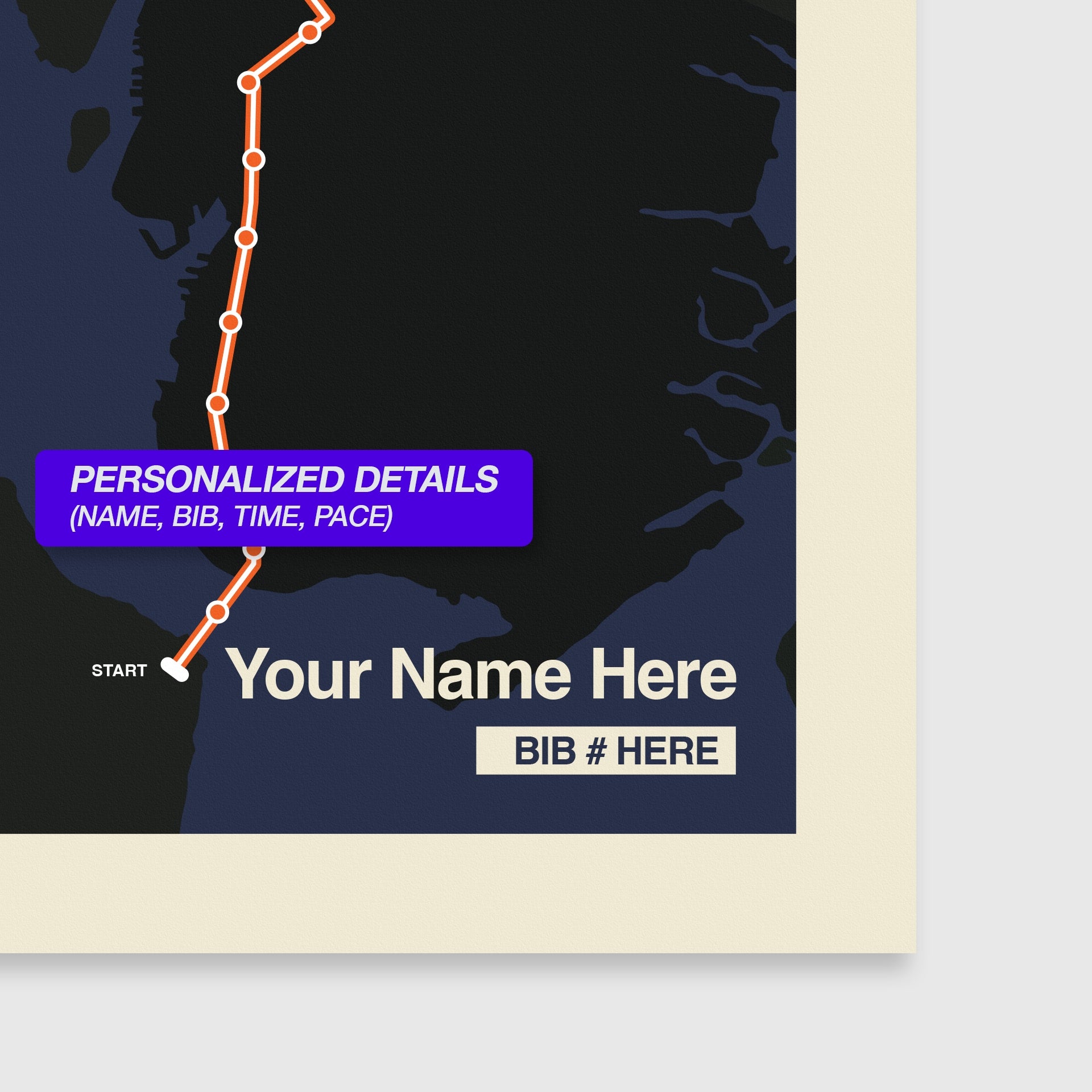 New York City Marathon Personalized Race Print