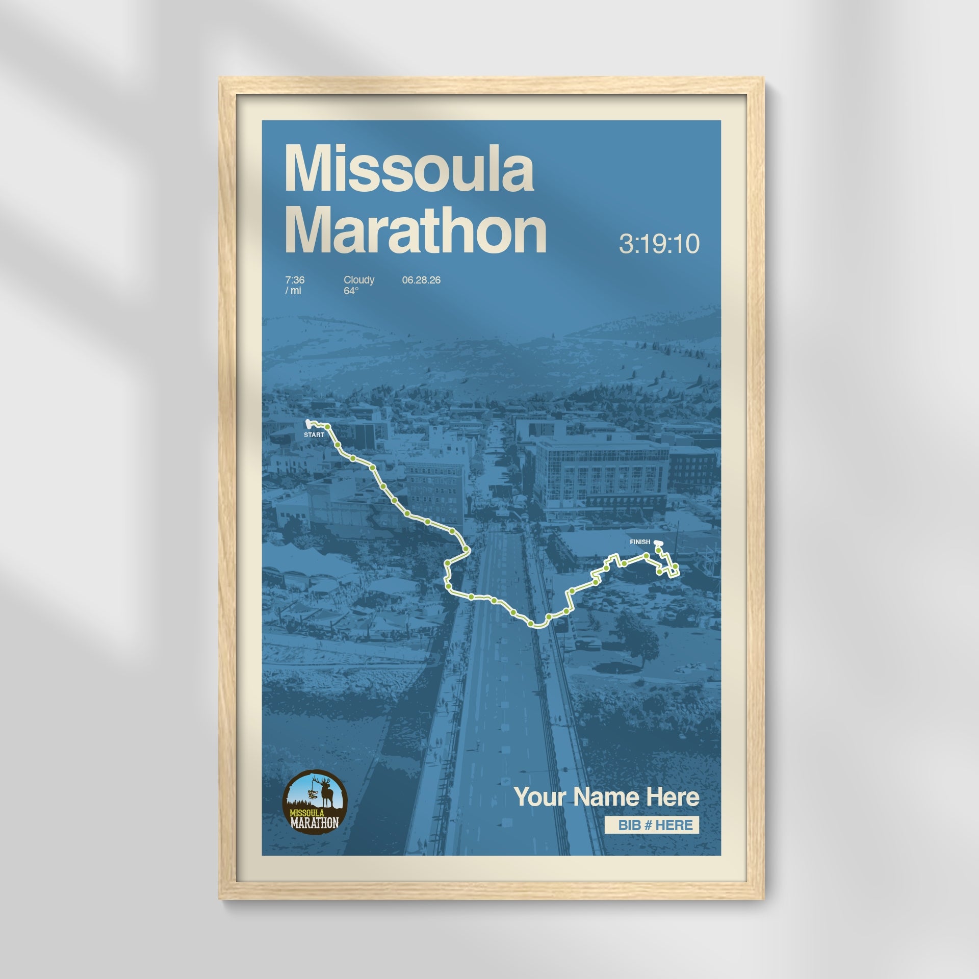 Missoula Marathon Personalized Race Print