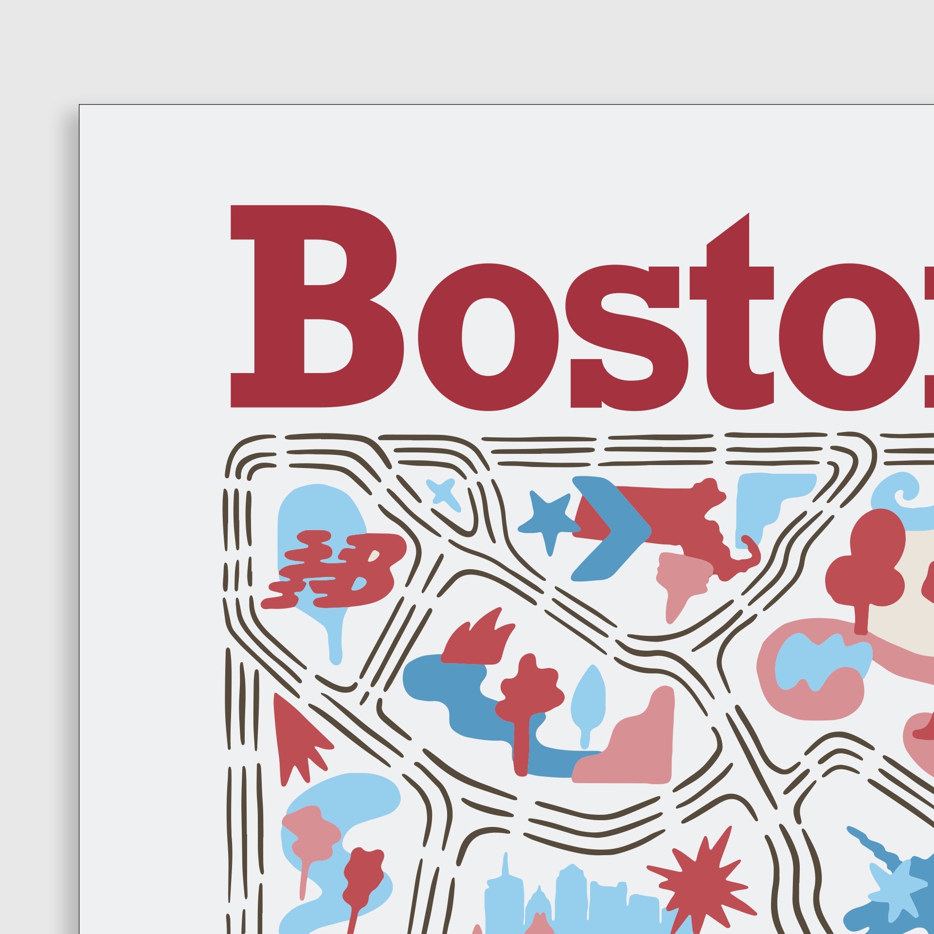 Boston, MA Running Map Print | Litoff Studios x Trackstar