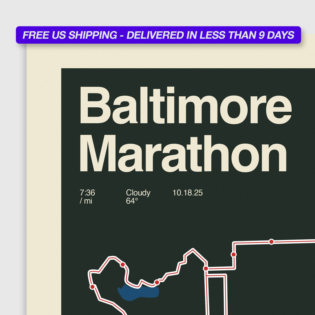 Baltimore Marathon Personalized Race Poster