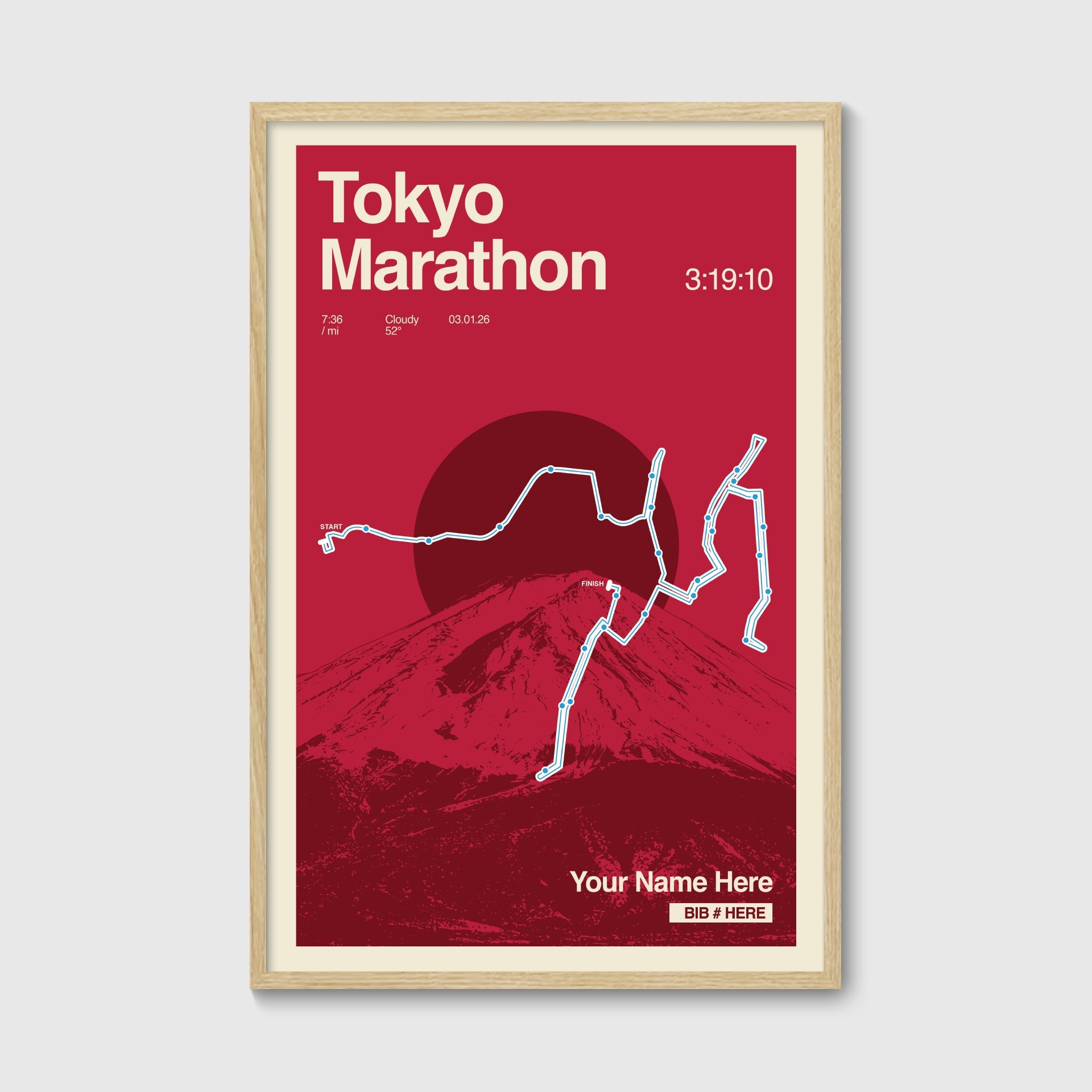 Tokyo Marathon Personalized Race Print
