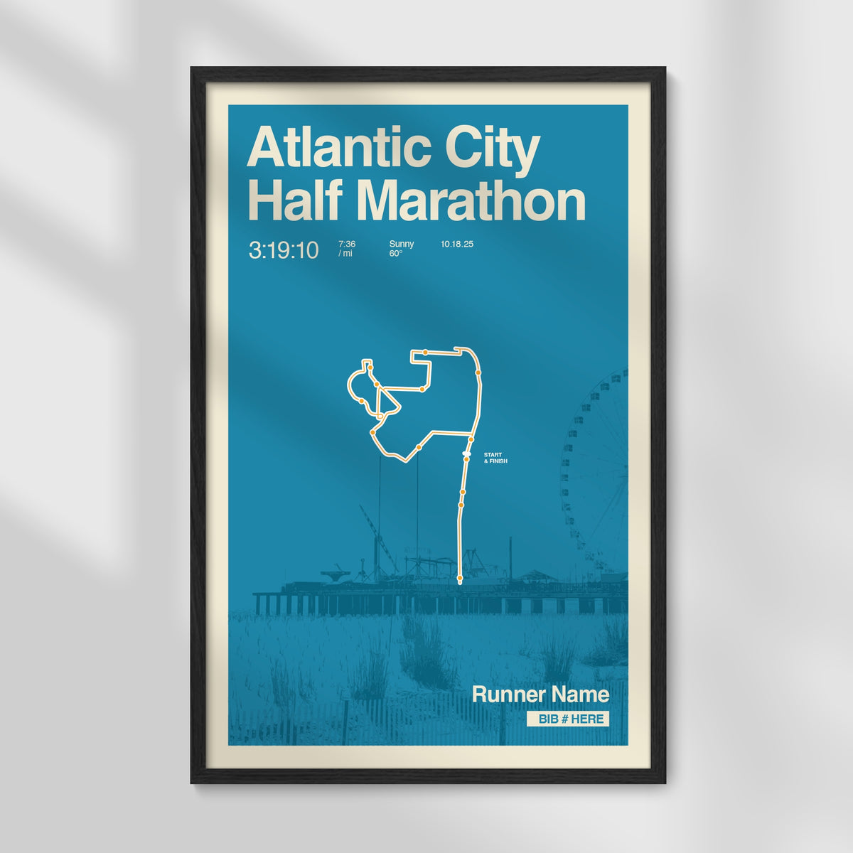 Atlantic City Marathon Personalized Race Print
