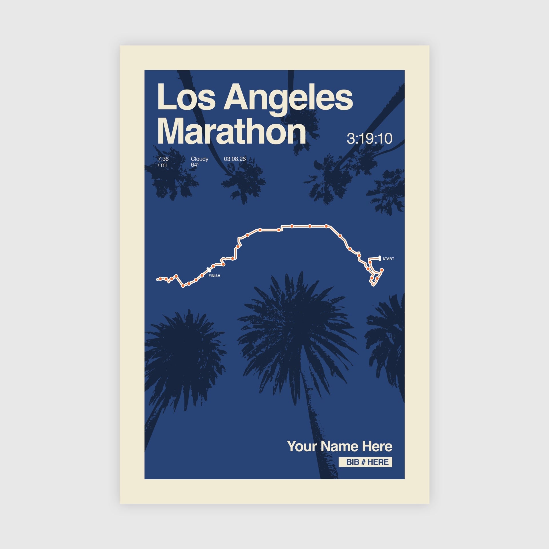 Los Angeles Marathon Personalized Race Print