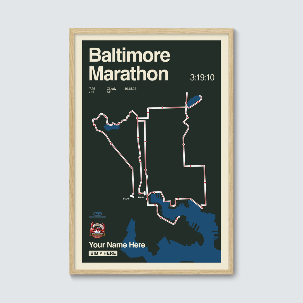 Baltimore Marathon Personalized Race Poster