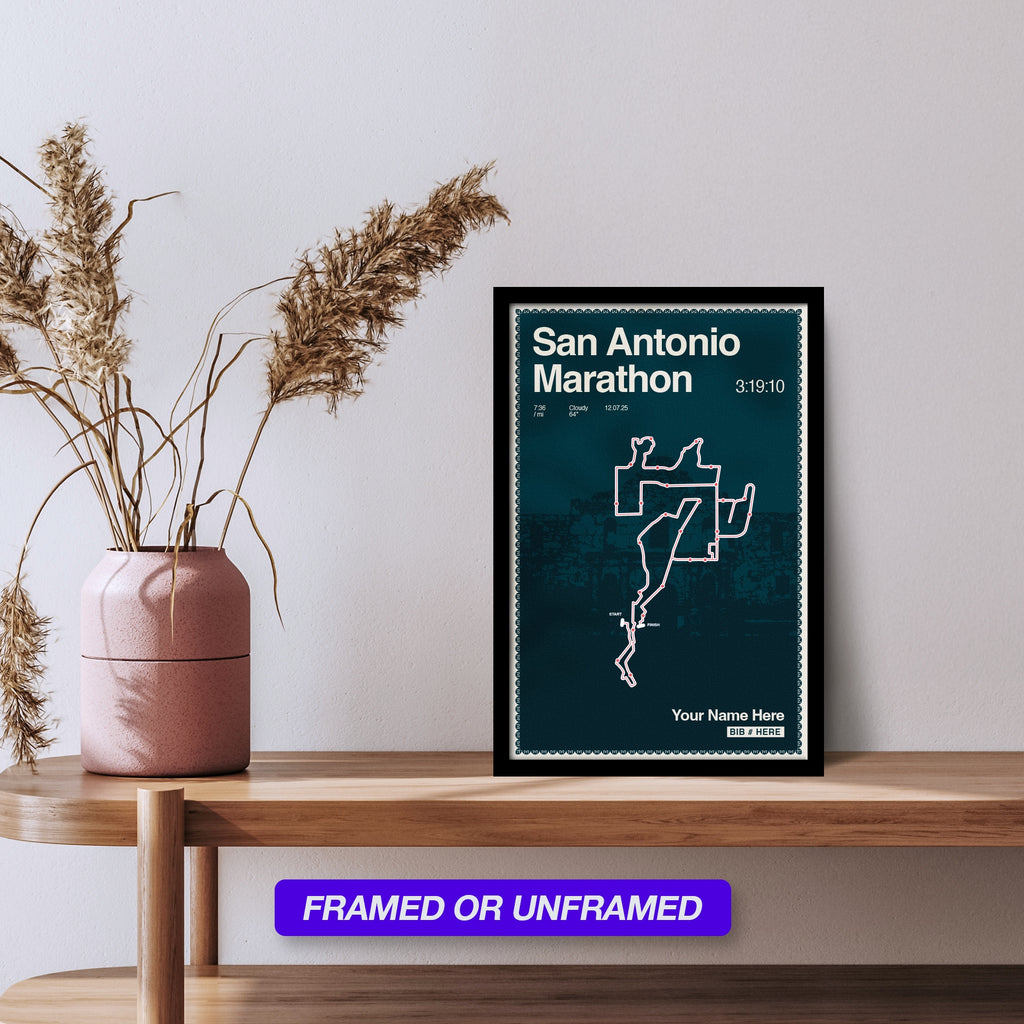 San Antonio Marathon Personalized Race Print