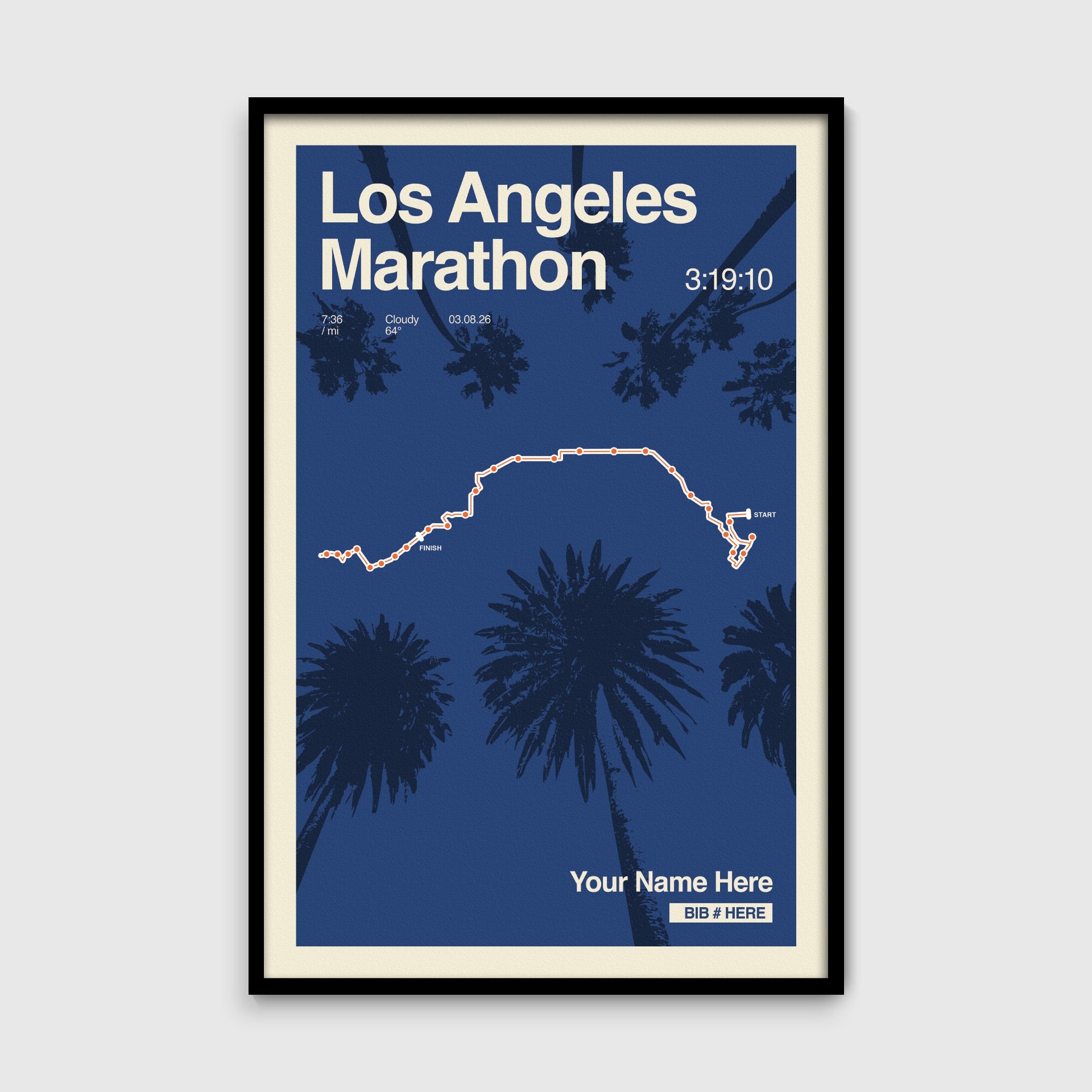 Los Angeles Marathon Personalized Race Print