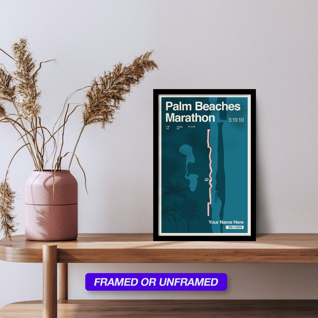 Palm Beaches Marathon Personalized Race Print