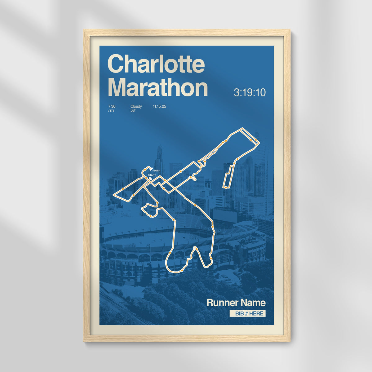 Charlotte Marathon Personalized Race Print