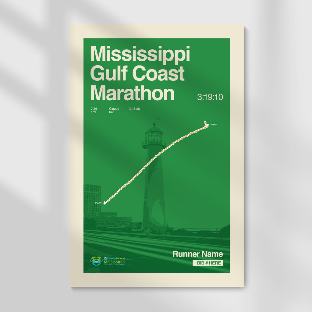 Mississippi Gulf Coast Marathon Personalized Race Print