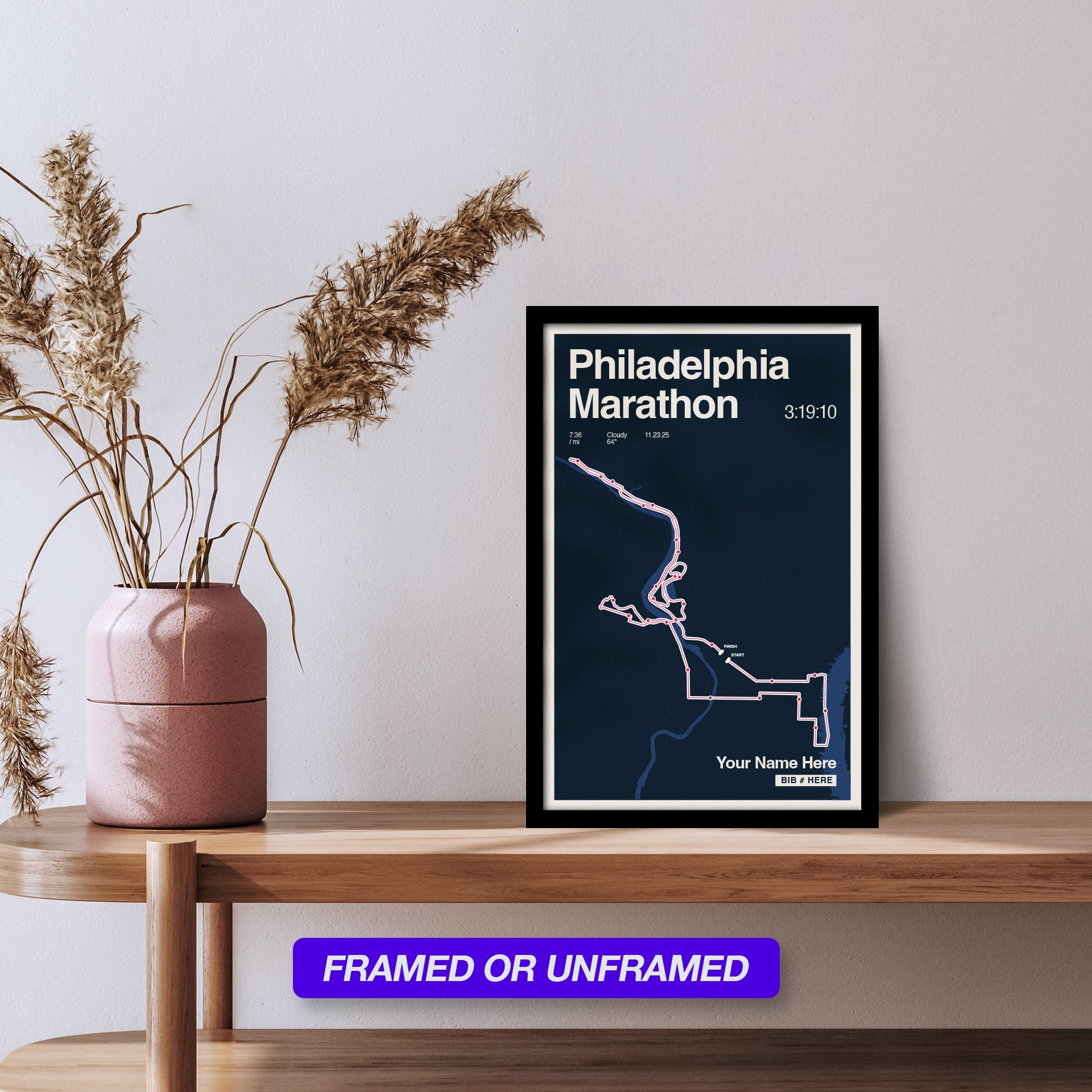 Philadelphia Marathon Personalized Race Print