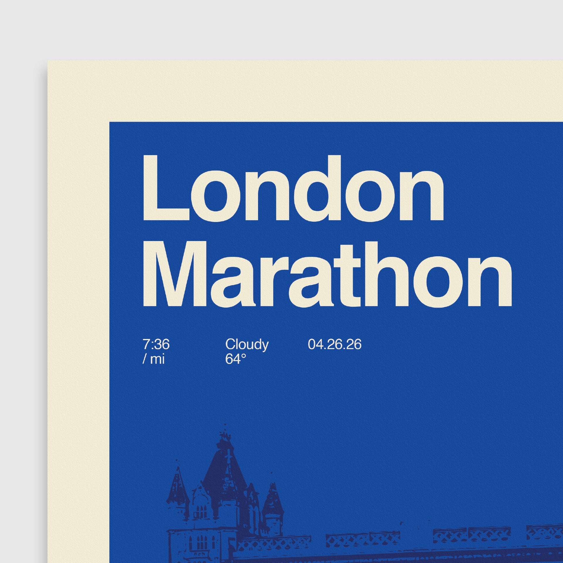 London Marathon Personalized Race Print