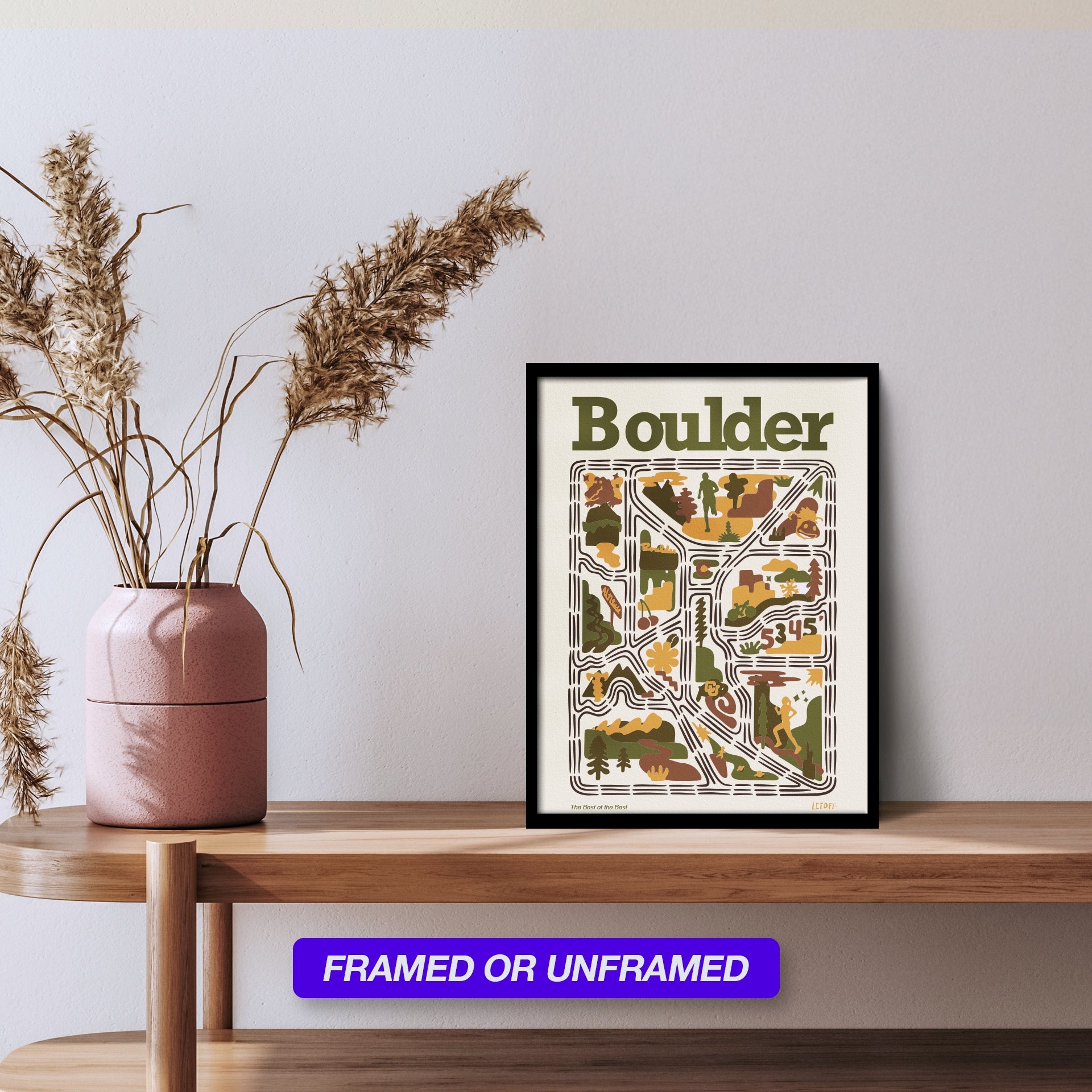 Boulder, CO Running Map Print | Litoff Studios x Trackstar