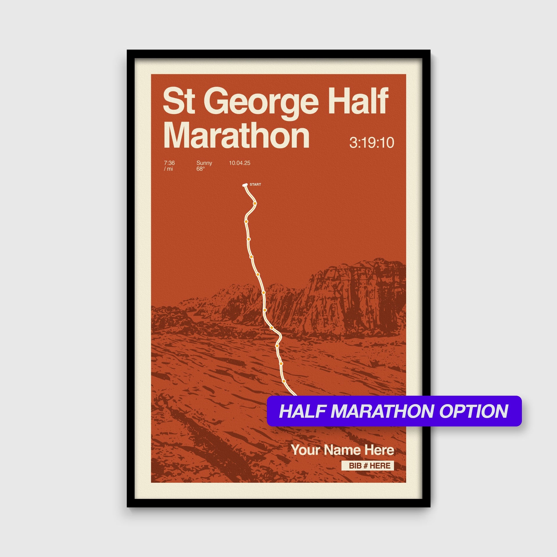 St. George Marathon Personalized Race Print