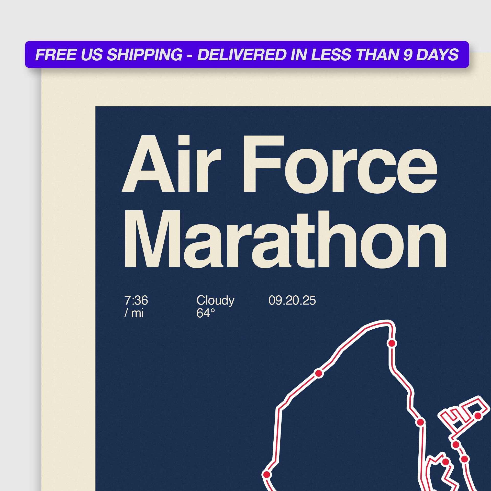 Air Force Marathon Personalized Race Poster