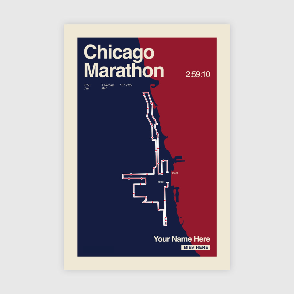 Chicago Marathon Personalized Race Print