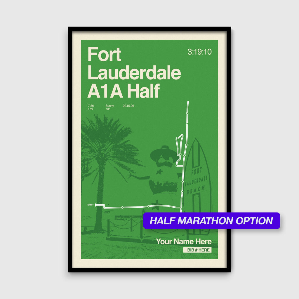 Ft. Lauderdale Marathon Personalized Race Print