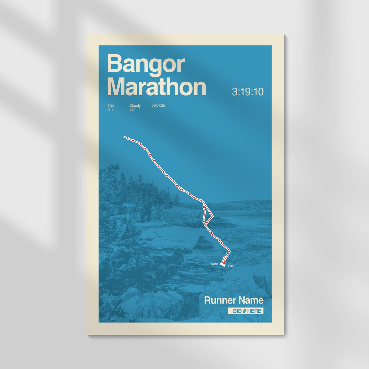Bangor Marathon Personalized Race Print