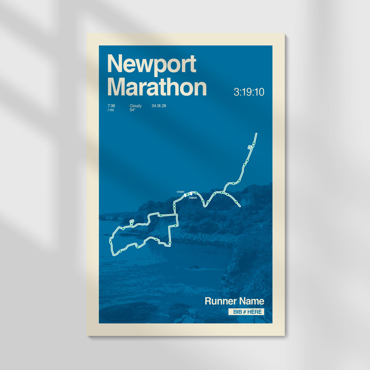 Newport Marathon Personalized Race Print