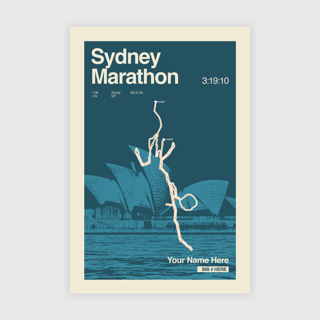 Sydney Marathon Personalized Race Print