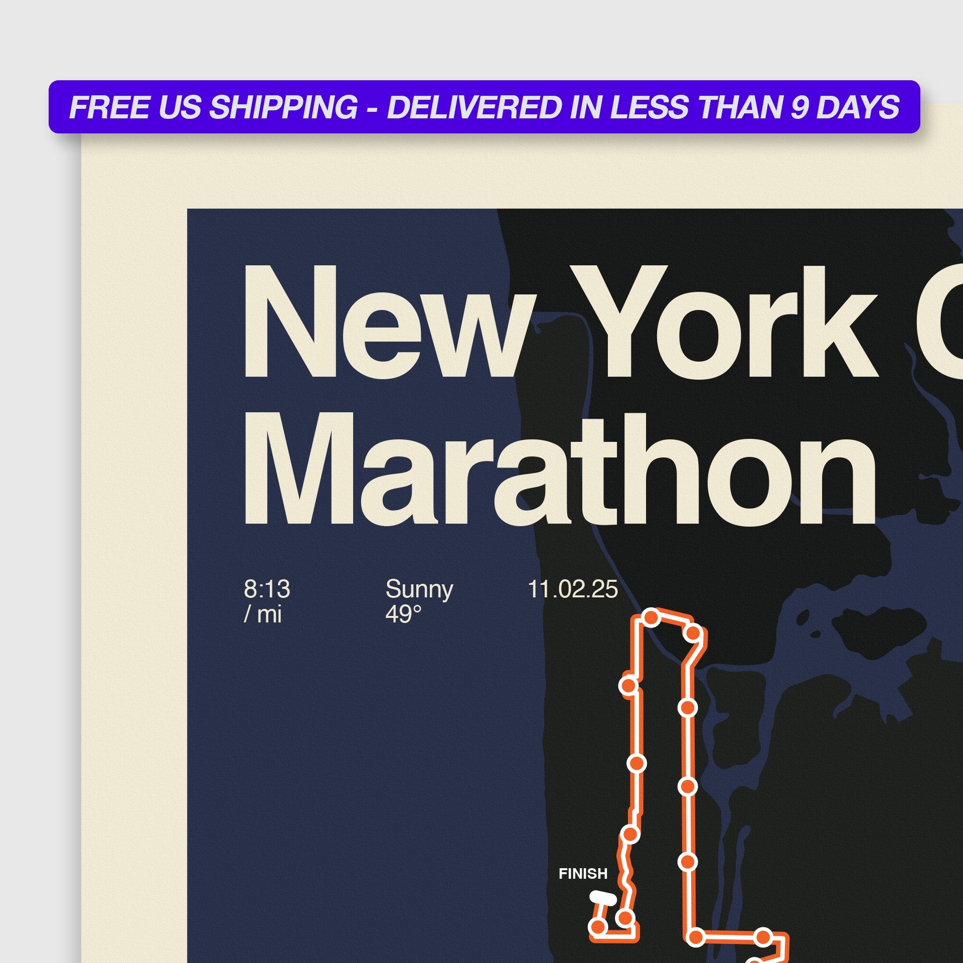 New York City Marathon Personalized Race Print