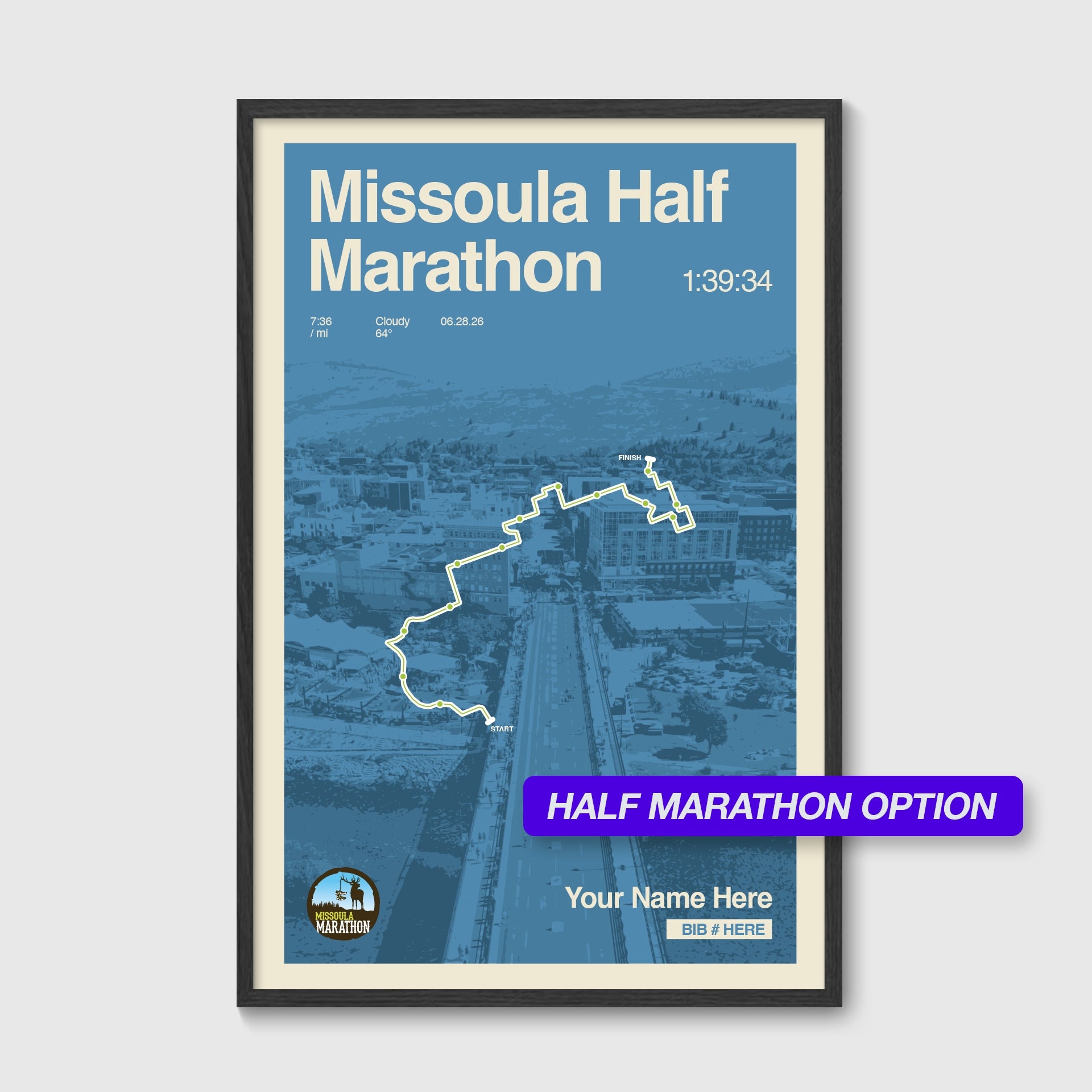 Missoula Marathon Personalized Race Print
