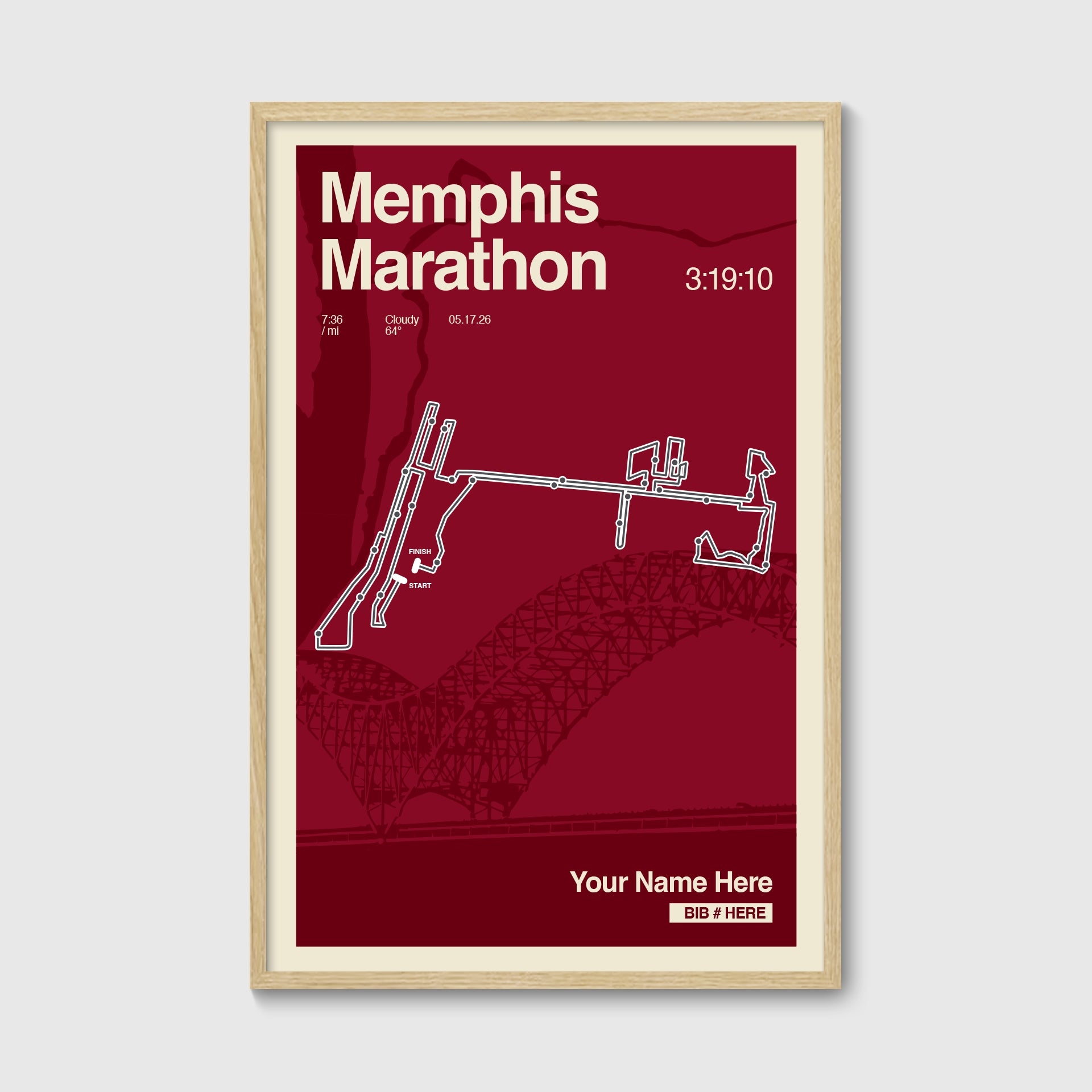 Memphis Marathon Personalized Race Print