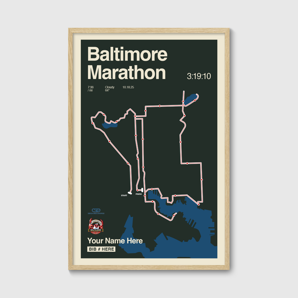 Baltimore Marathon Personalized Race Print – Trackstar