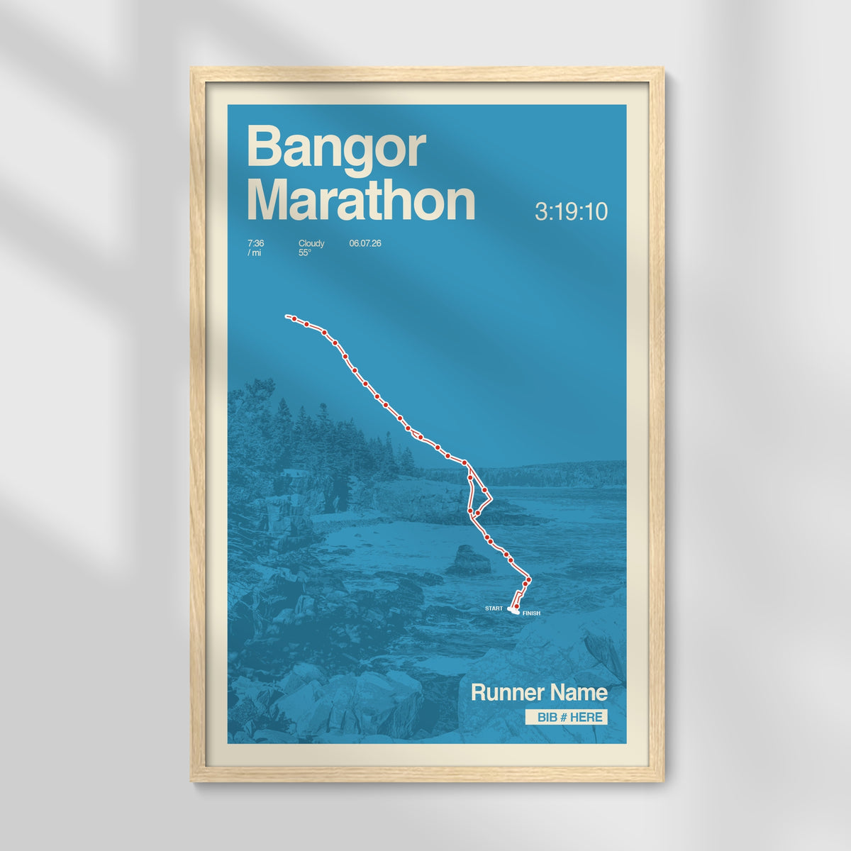 Bangor Marathon Personalized Race Print