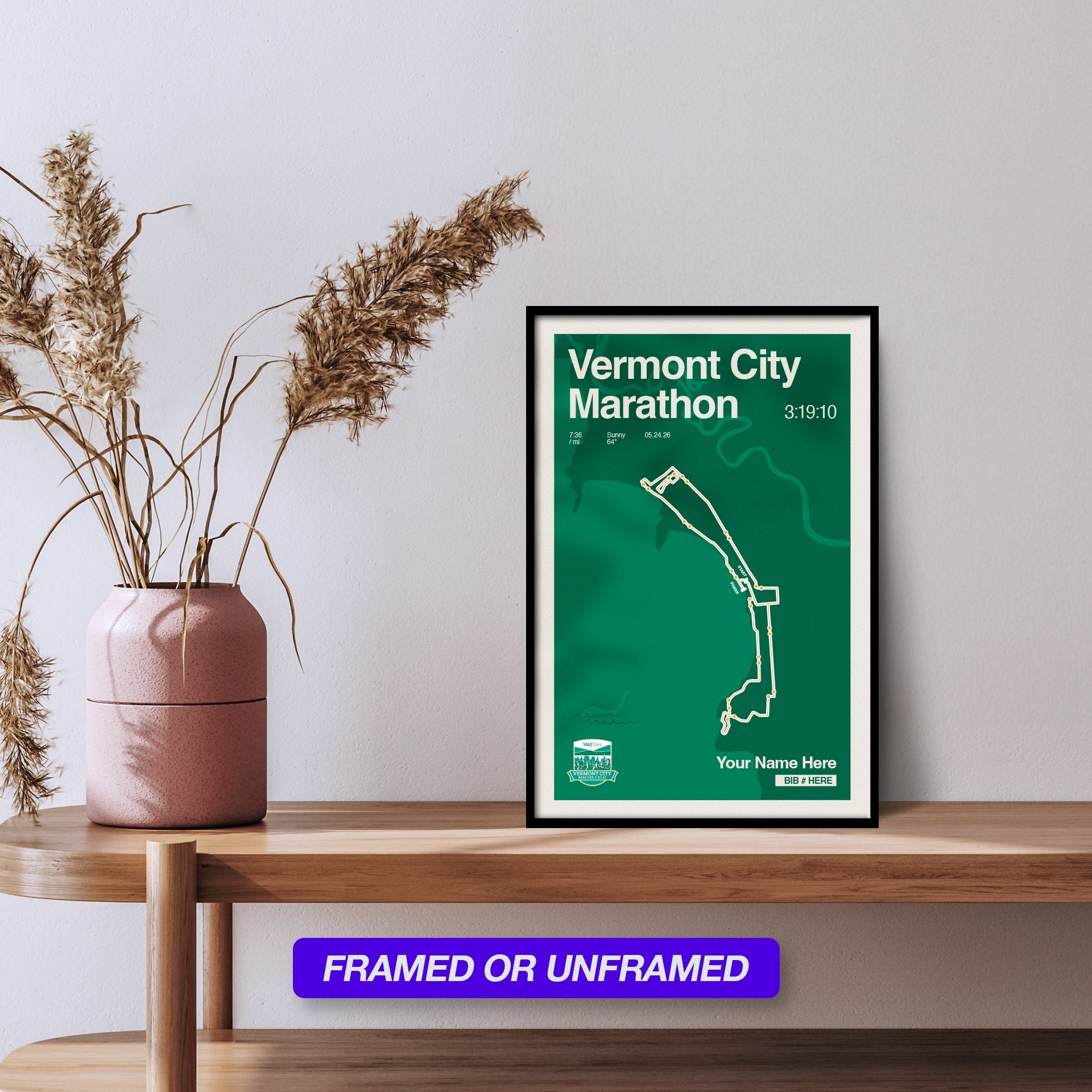 Personalized Vermont City Marathon Poster