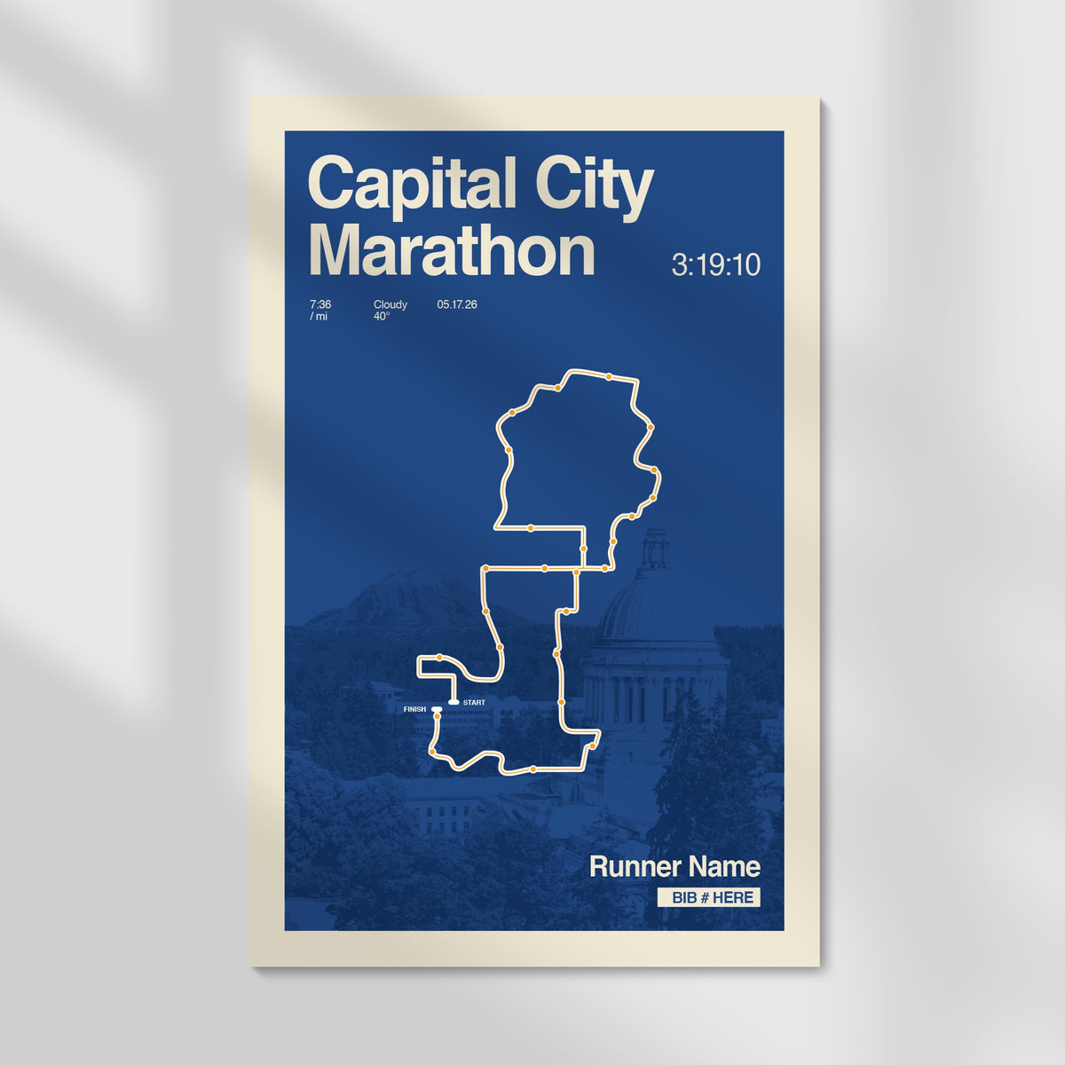 Capital City Marathon Personalized Race Print