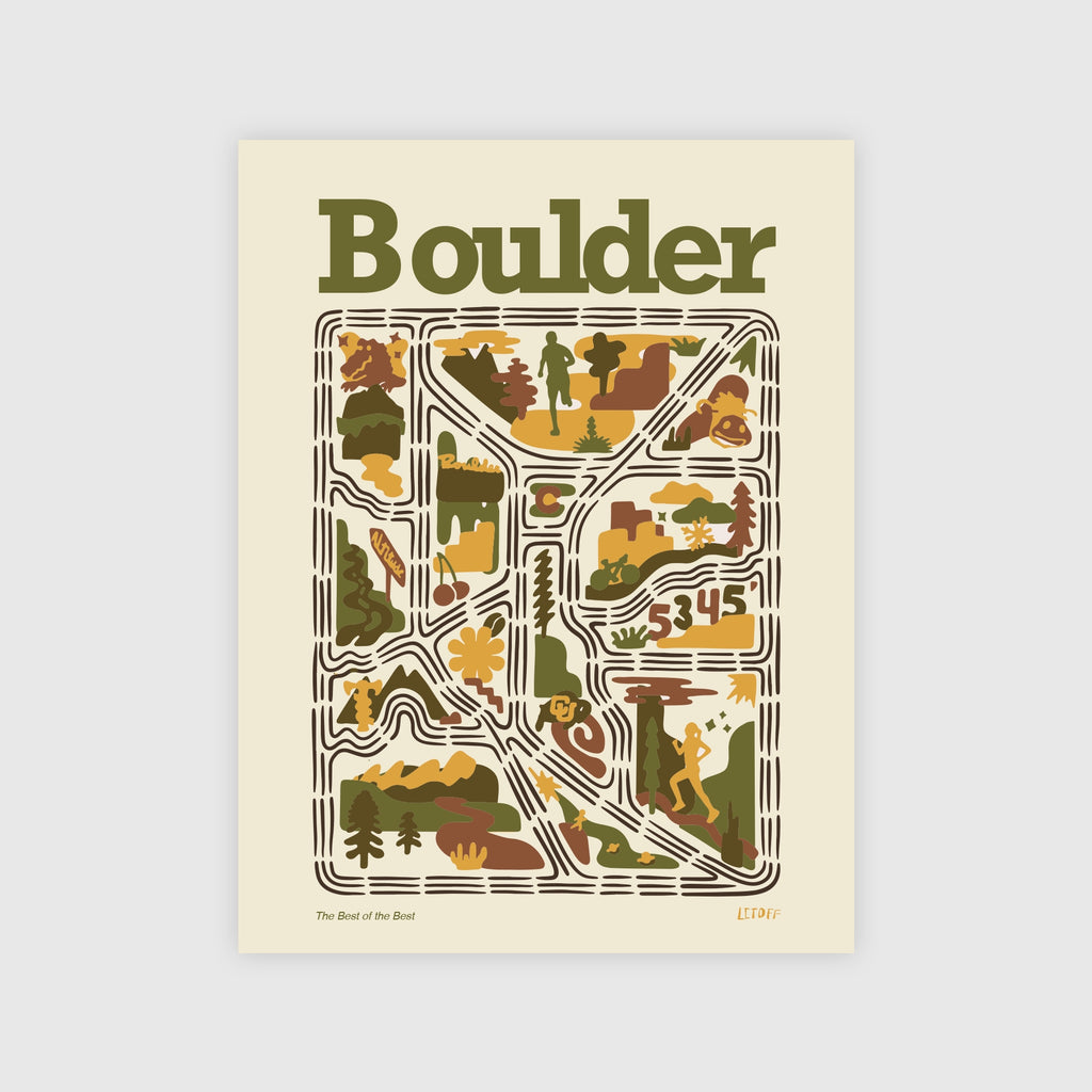 Boulder, CO Running Map Print | Litoff Studios x Trackstar