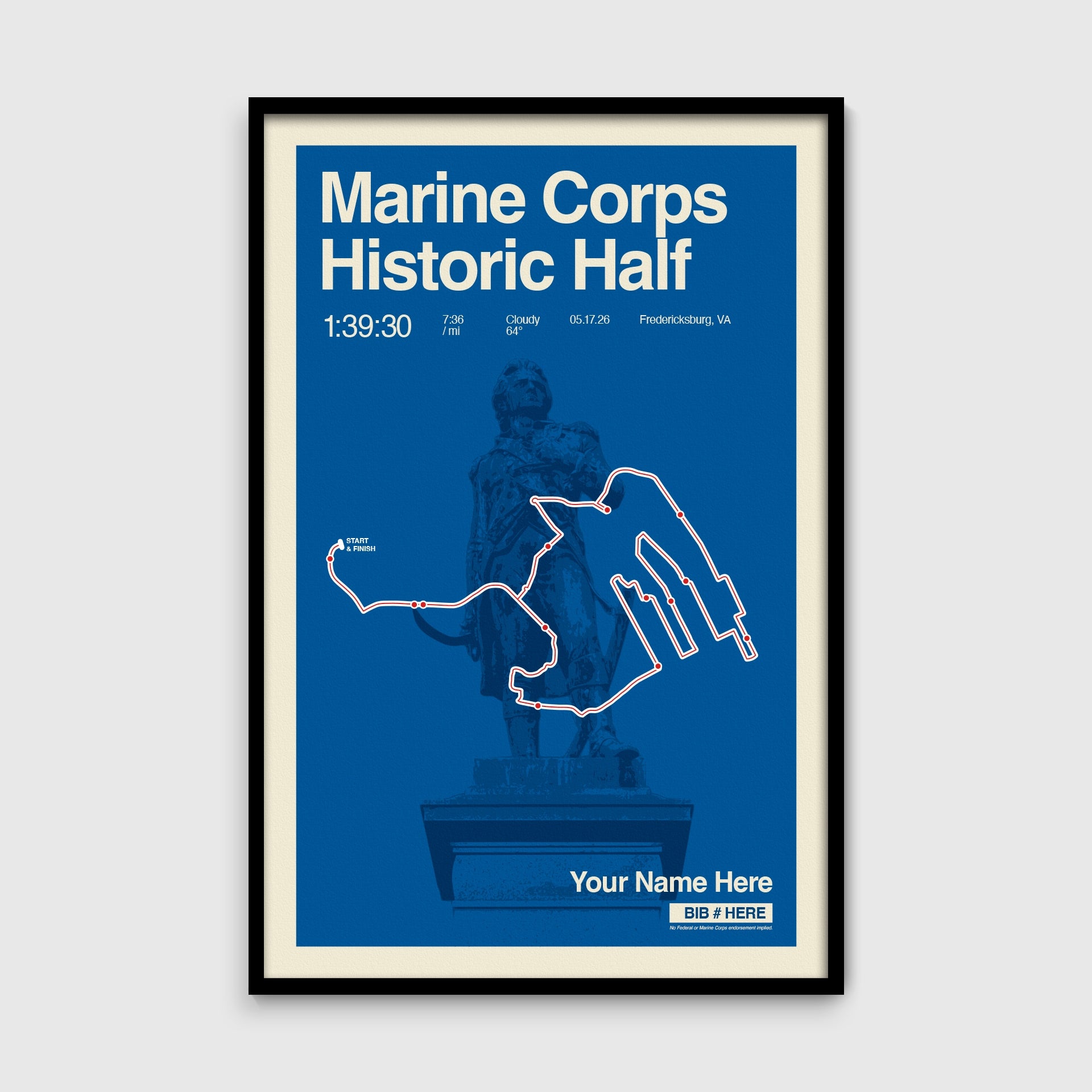 Personalized Marine Corps Historic Half Poster