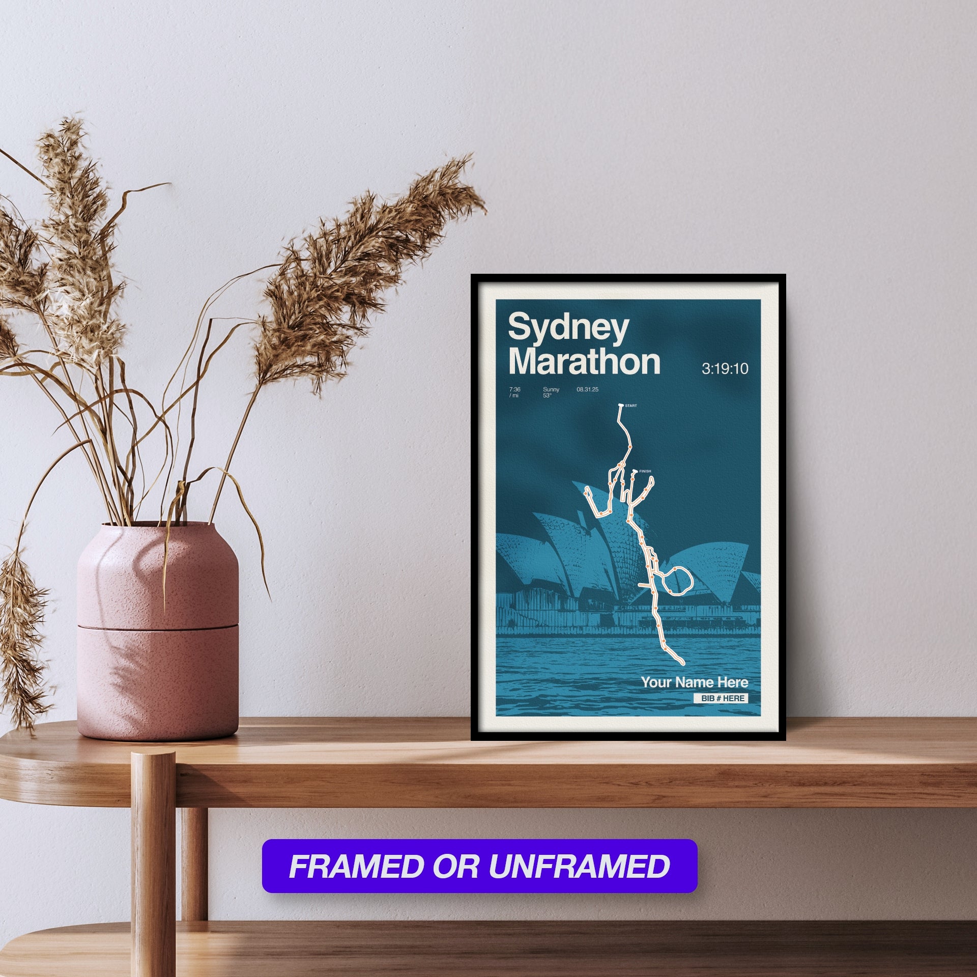 Sydney Marathon Personalized Race Print