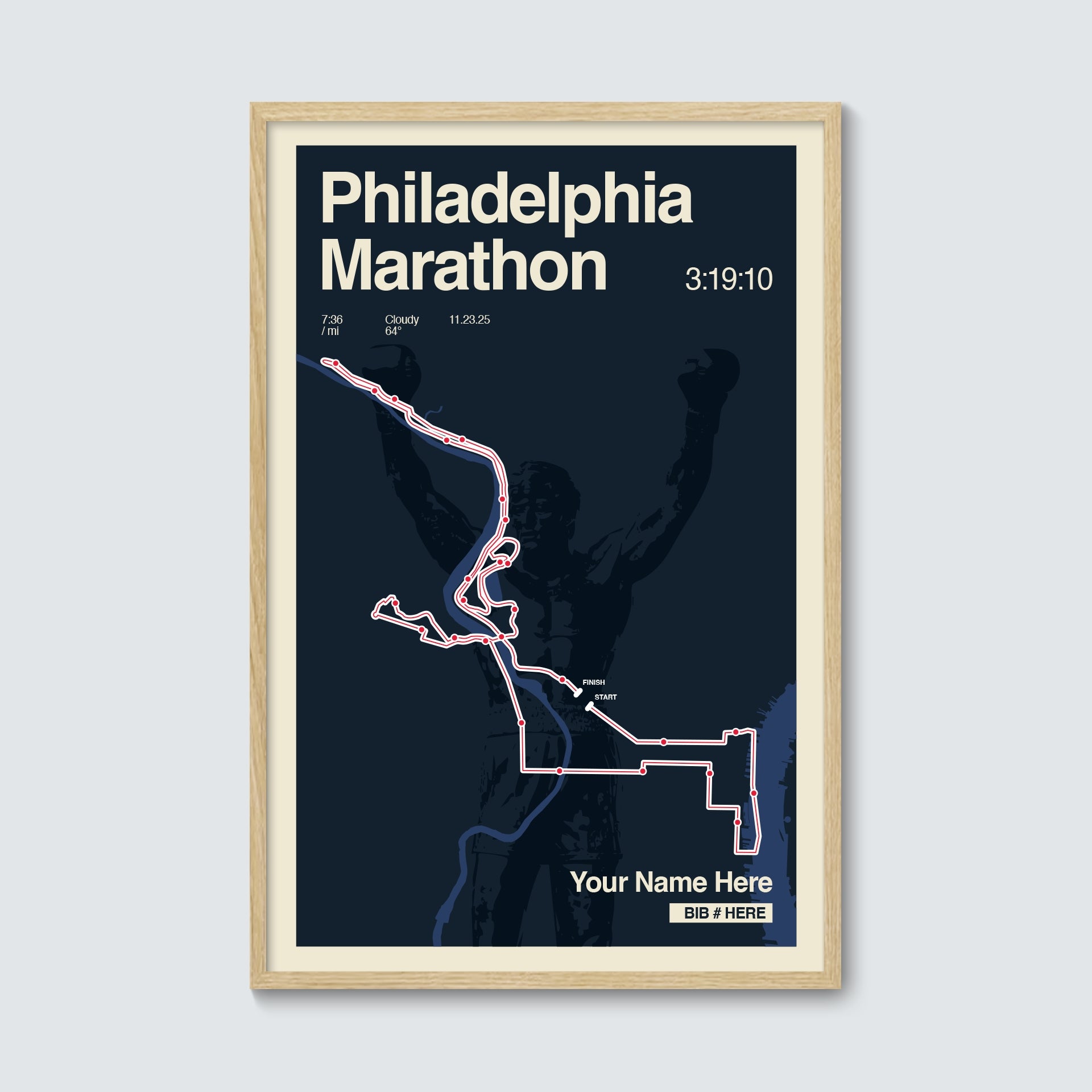 Philadelphia Marathon Personalized Race Print