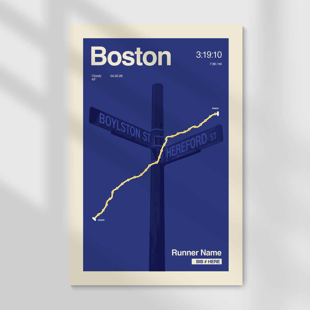 Personalized Boston Race Print