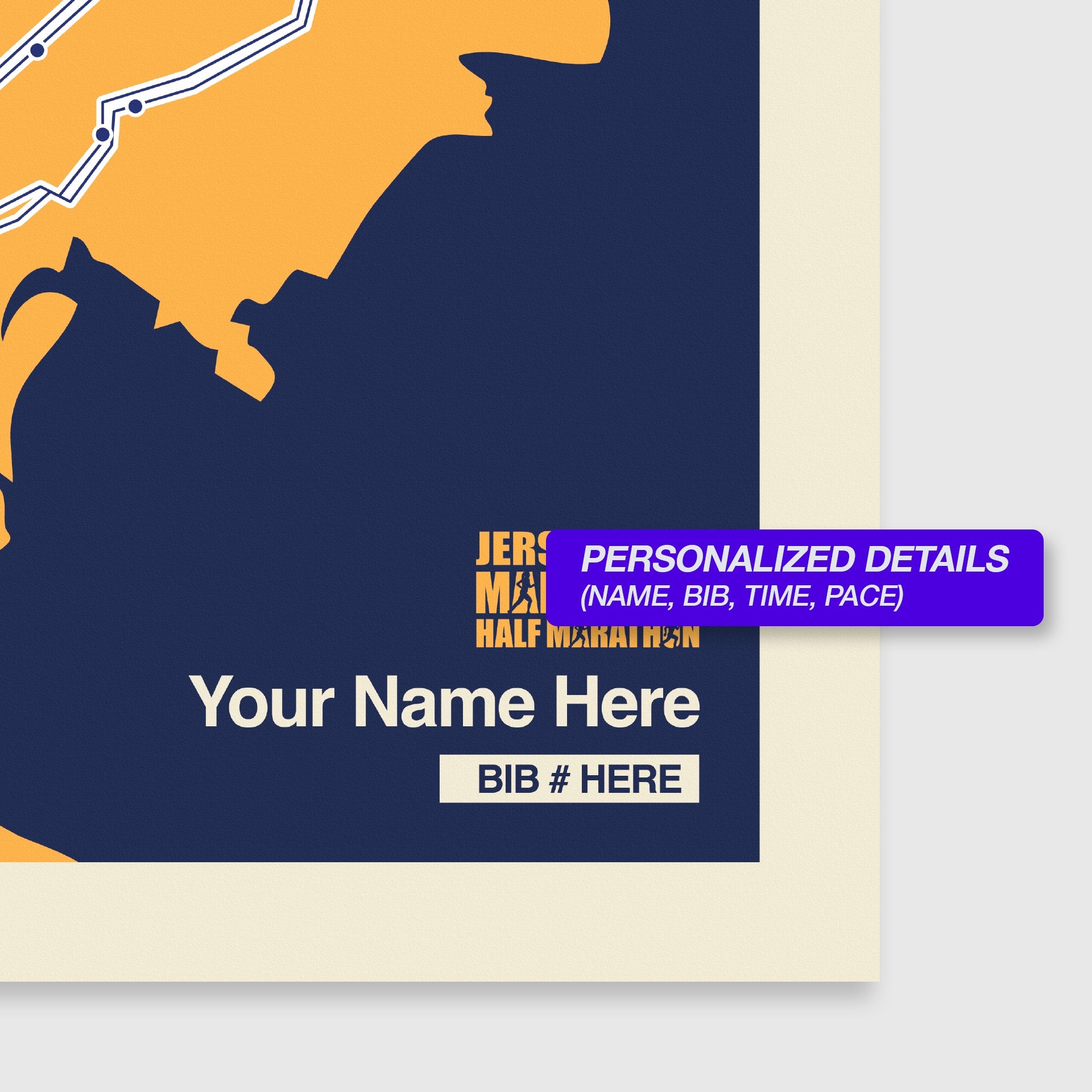 Jersey City Marathon Personalized Race Print