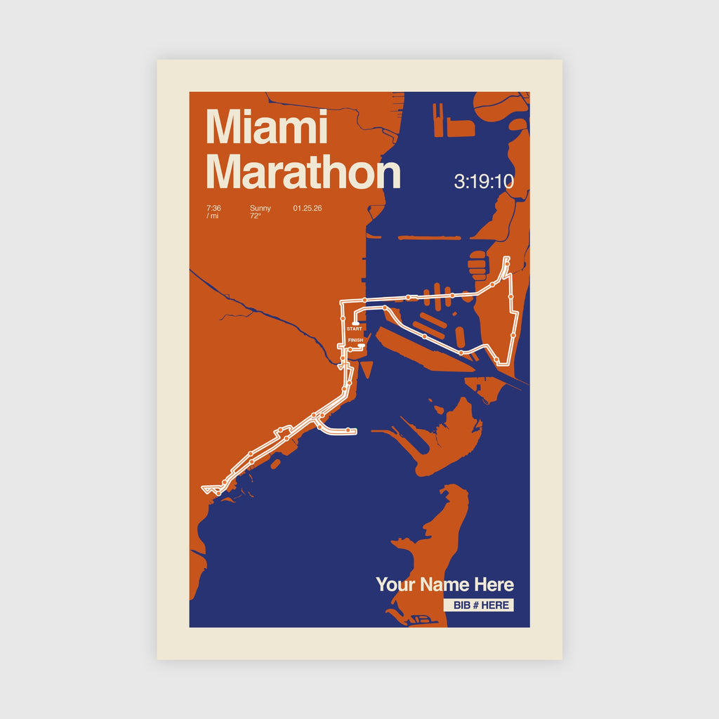 Miami Marathon Personalized Race Print