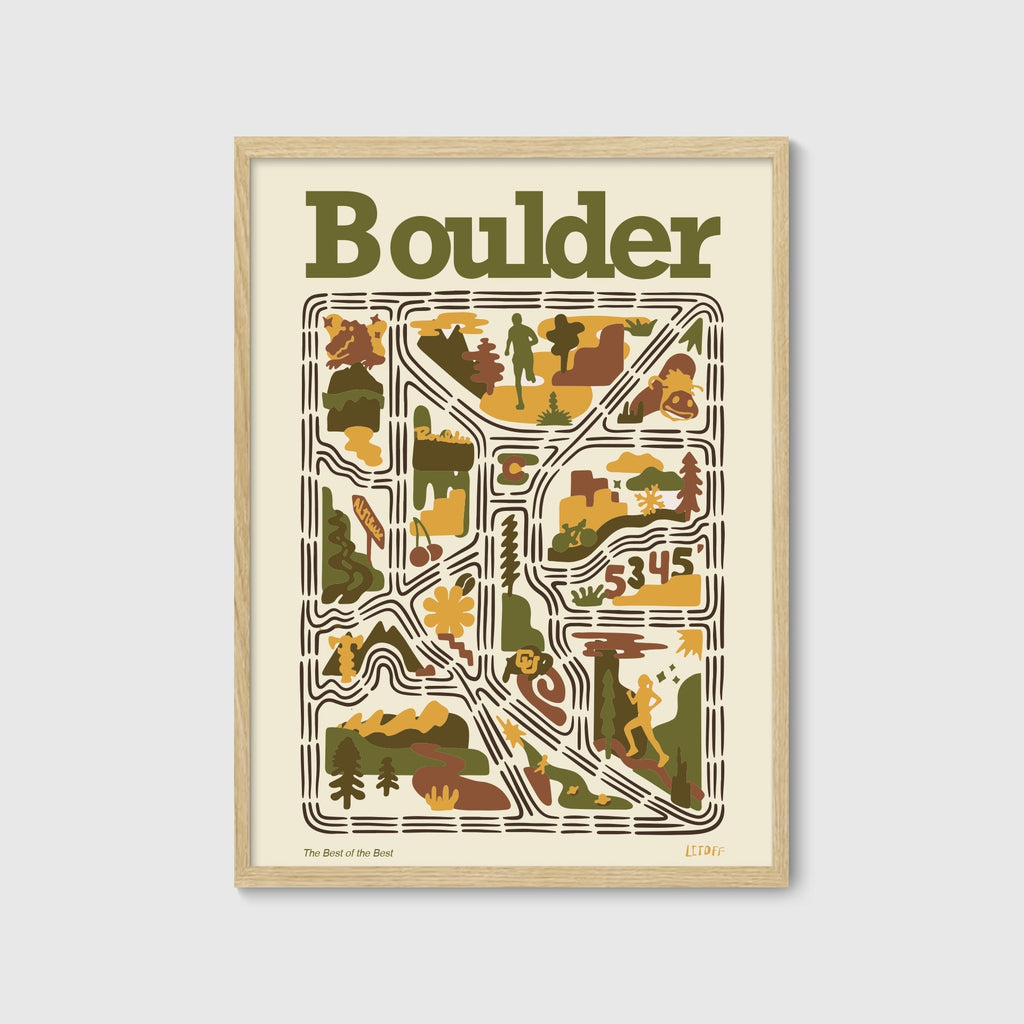Boulder, CO Running Map Print | Litoff Studios x Trackstar